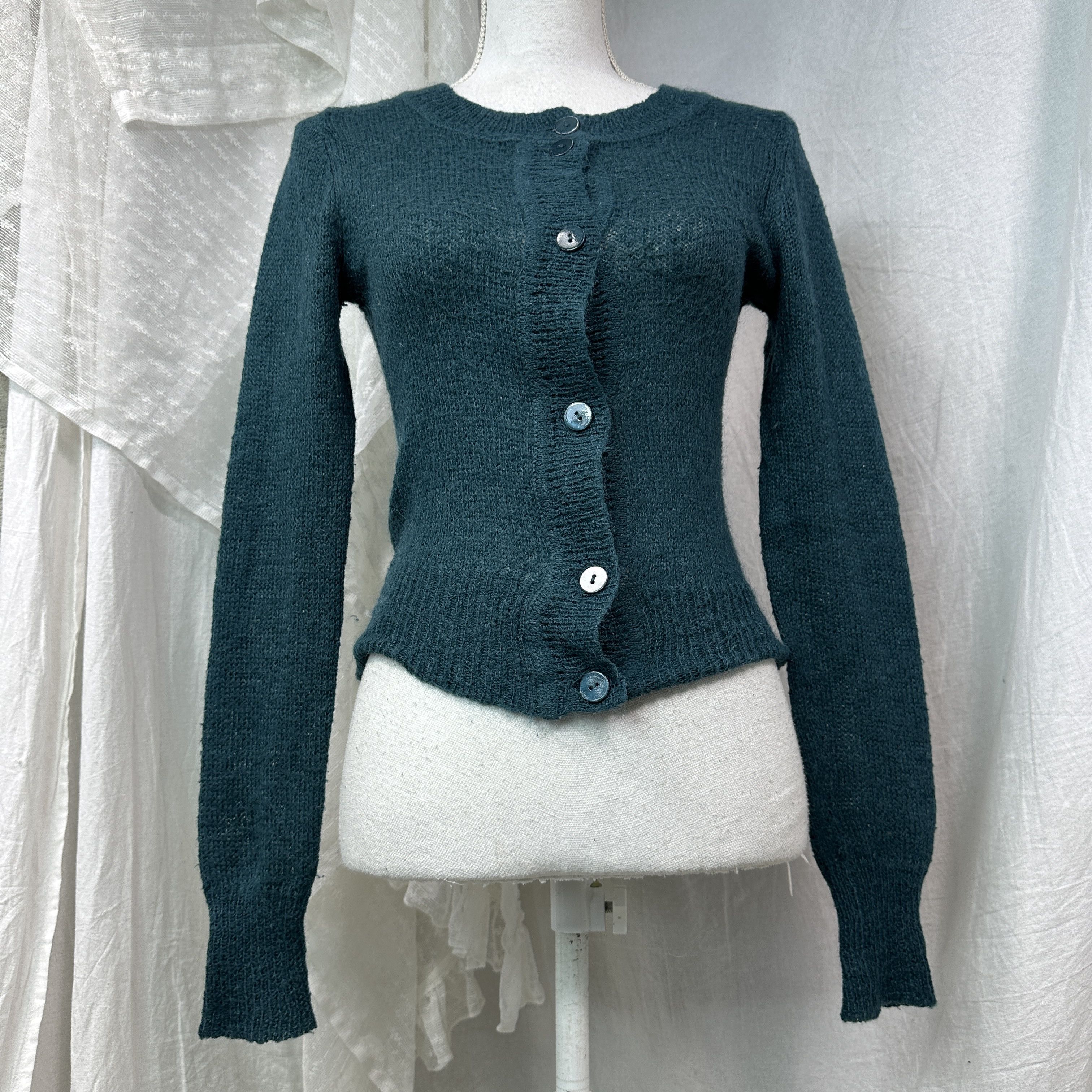 Vintage Vintage Knitted Emerland Green Intimissimi Cardigan Y2K Size S / US 4 / IT 40 - 5 Thumbnail