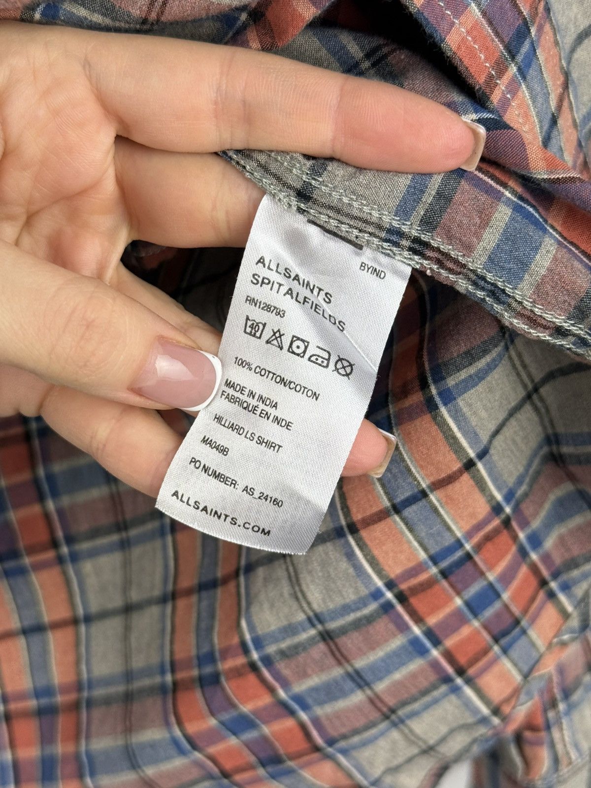 Allsaints Allsaints Hilliard LS Plaid Checked Flannel Button Up Shirt Size US S / EU 44-46 / 1 - 13 Thumbnail