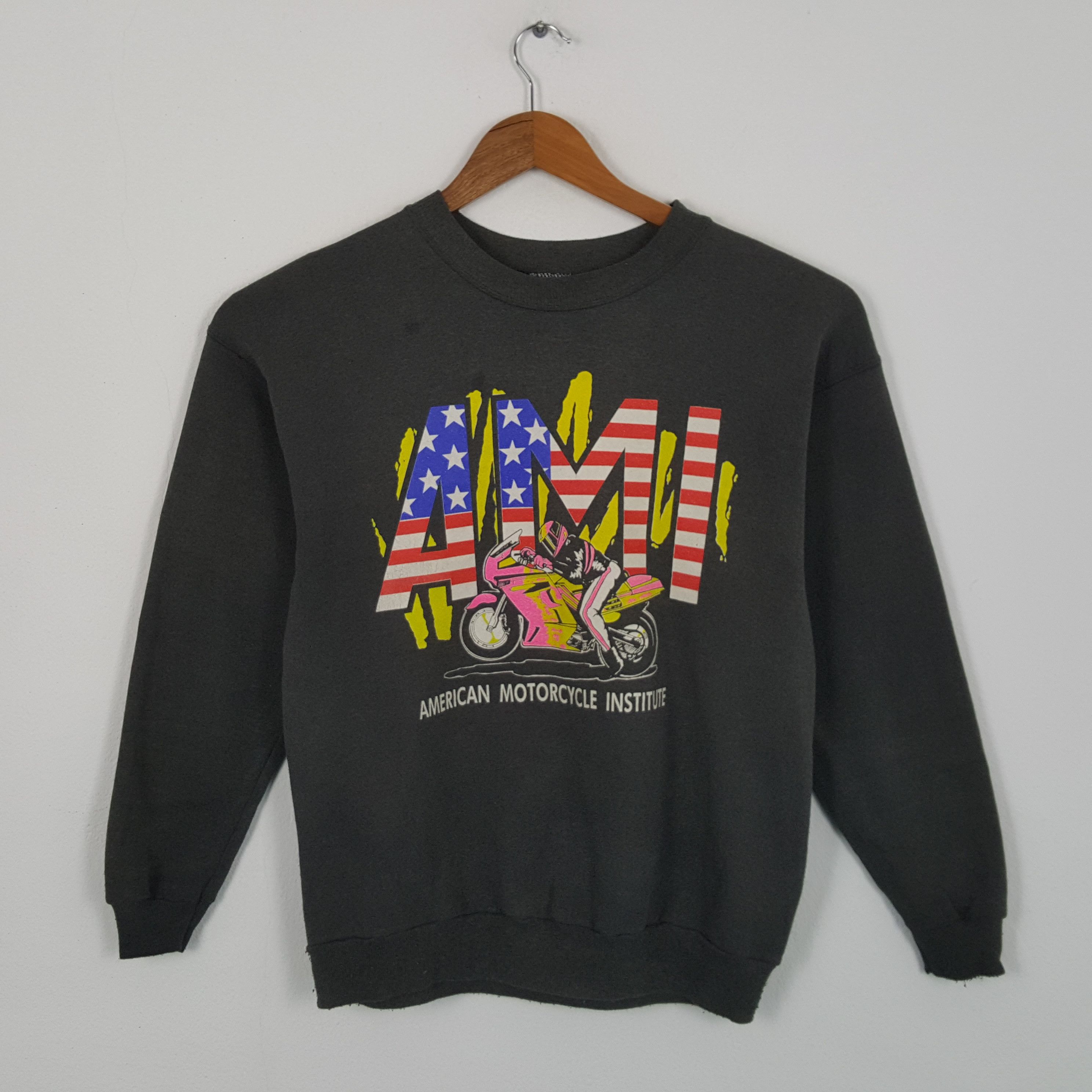 Vintage Vintage 90's AMERICAN MOTORCYCLE INTITUTE Promo Sweatshirts Size US S / EU 44-46 / 1 - 1 Thumbnail