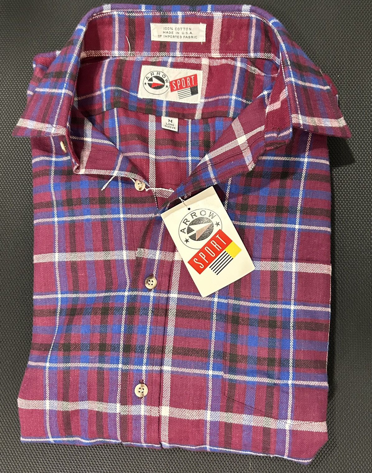 Arrow Vtg ARROW sport cotton flannel shirt NOS 80s rare USA preppy Size US M / EU 48-50 / 2 - 1 Thumbnail