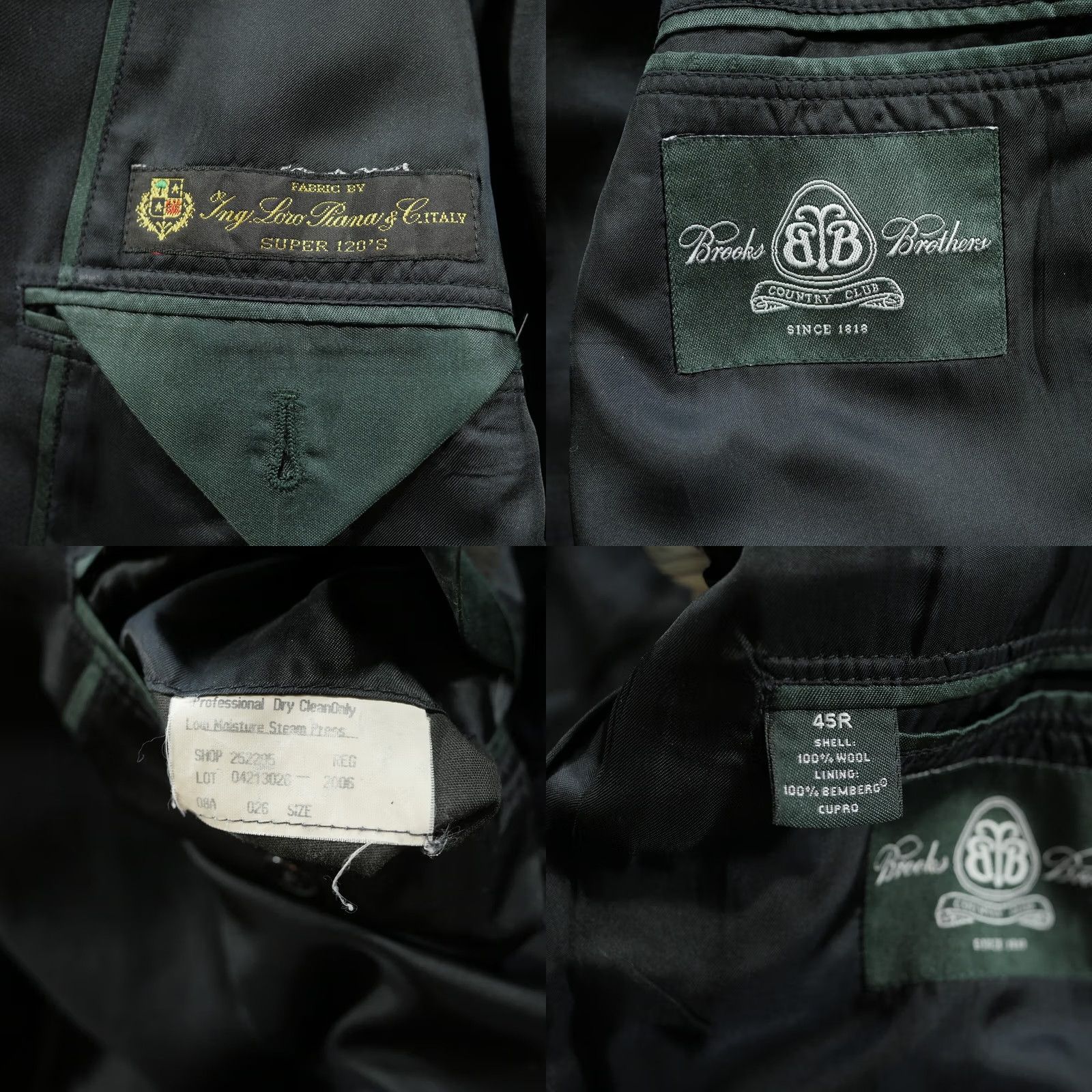 Brooks Brothers Brooks Brothers Blazer Mens 45 R Loro Piana Wool Super 120s Gold Buttons Blue Flaw Size 48R - 8 Thumbnail