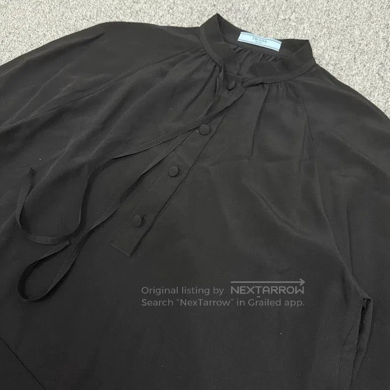 Prada Prada Black Tie Long Shirt. Size US S / EU 44-46 / 1 - 3 Thumbnail