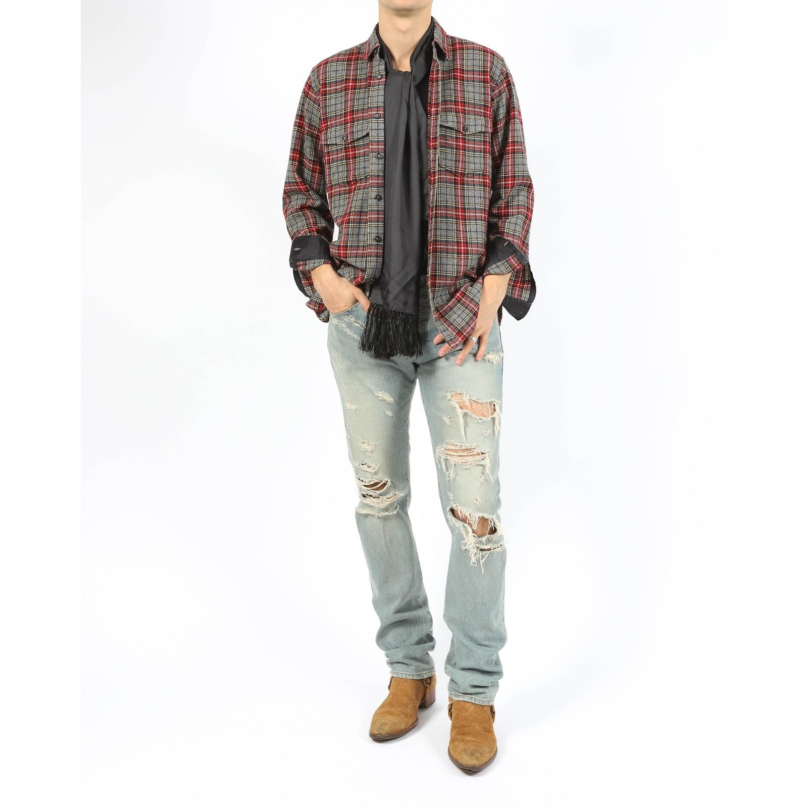 Saint Laurent Paris FW13 Oversized Flannel in Checked Wool Size US XL / EU 56 / 4 - 5 Thumbnail