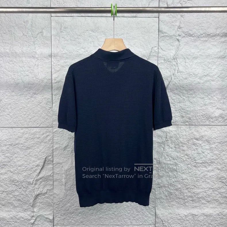 Hermes Hermes Navy Blue Men's Knit Short Sleeve Polo Shirt Size US S / EU 44-46 / 1 - 2 Thumbnail