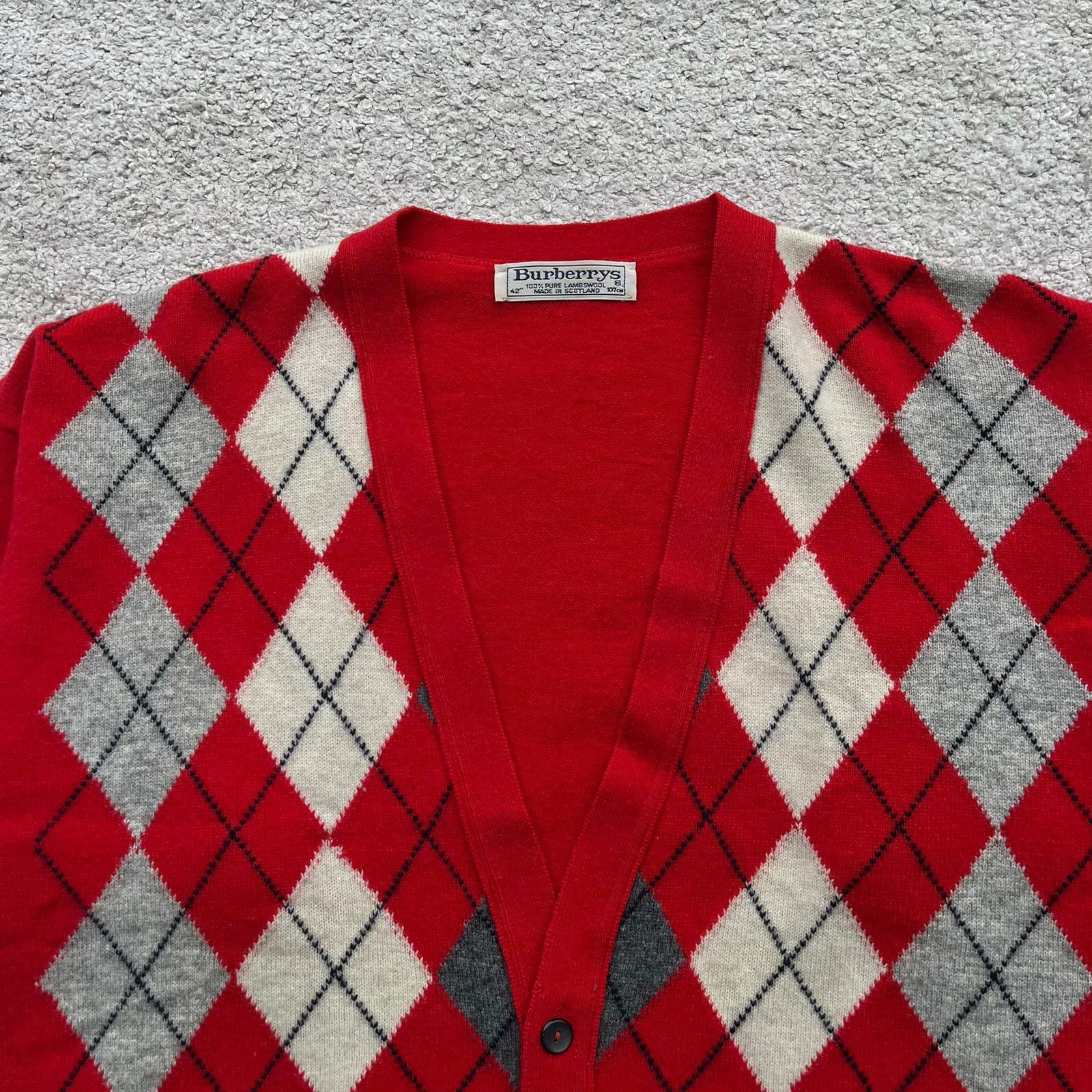 Burberry Vintage 80s 90s Burberrys Wool Cardigan Sweater Size US XL / EU 56 / 4 - 5 Thumbnail