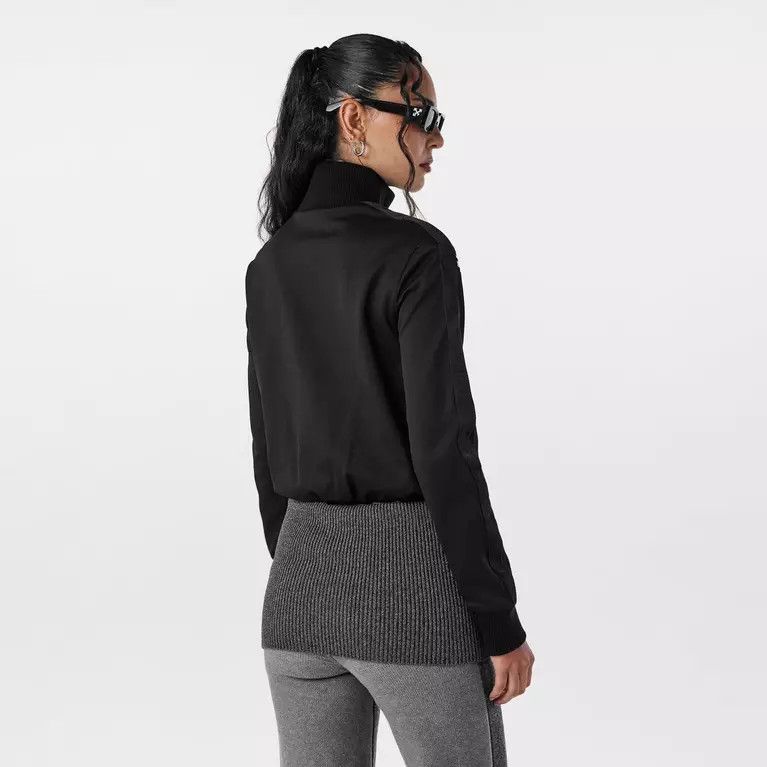 Off-White o1y1225 Half-Zip Neckline Sweatshirt in Black/White Size S / US 4 / IT 40 - 4 Thumbnail