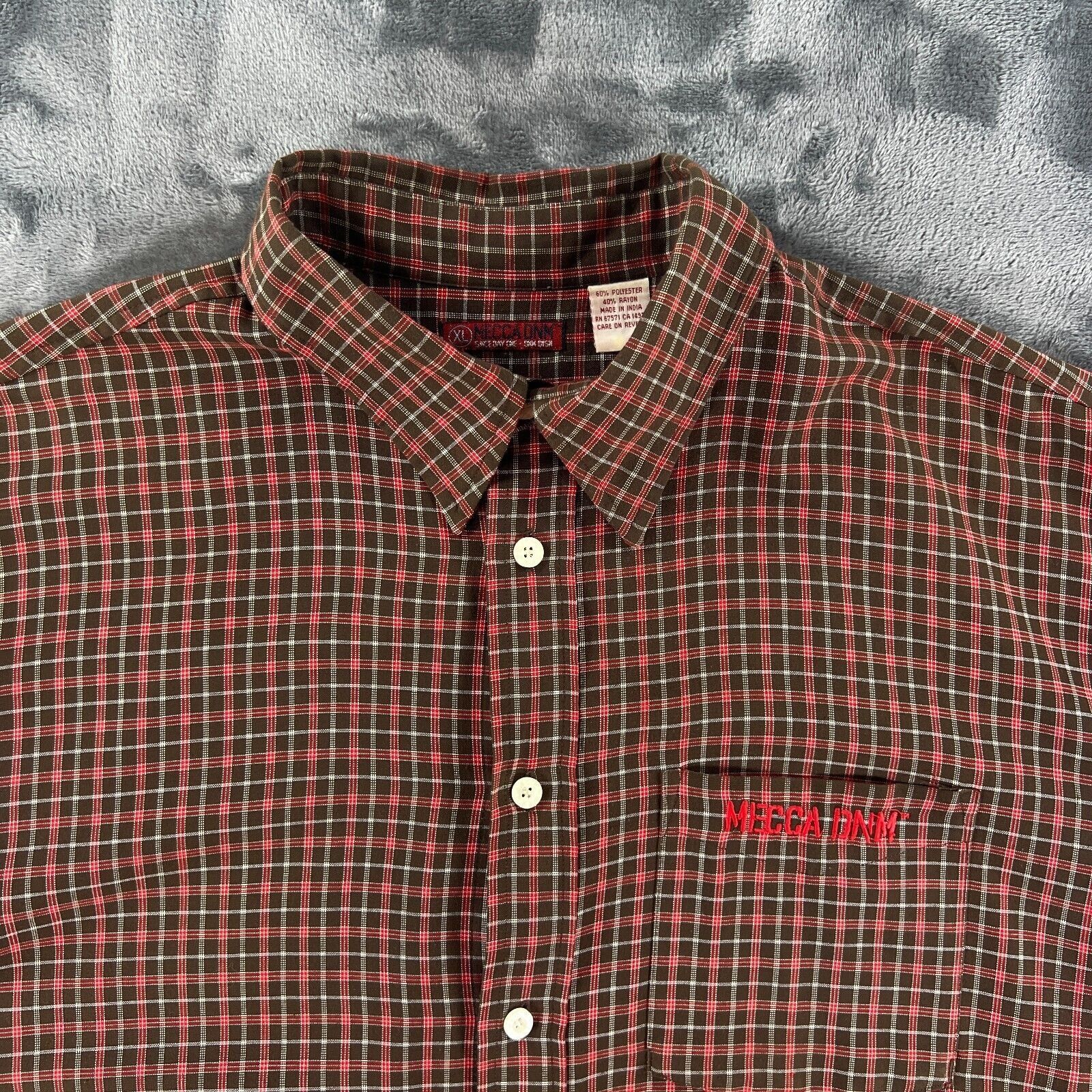 Mecca Mecca DNM Plaid Button Up Shirt Men 2XL Vintage Rap Hip Hop Size US XXL / EU 58 / 5 - 3 Thumbnail