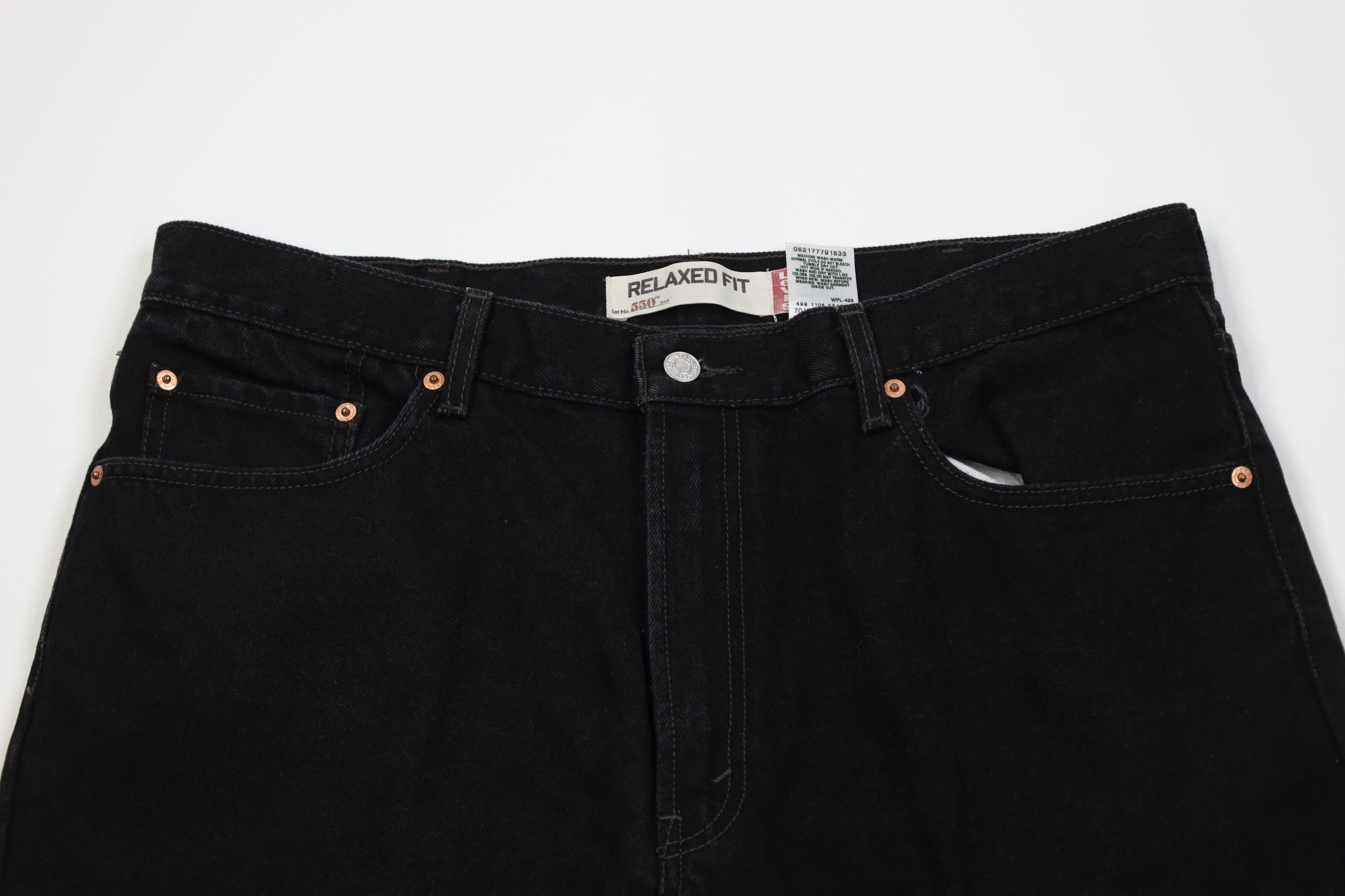 Levi's Vintage Y2K Levis 550 Relaxed Fit Wide Leg Denim Jeans Black Size US 38 / EU 54 - 2 Thumbnail