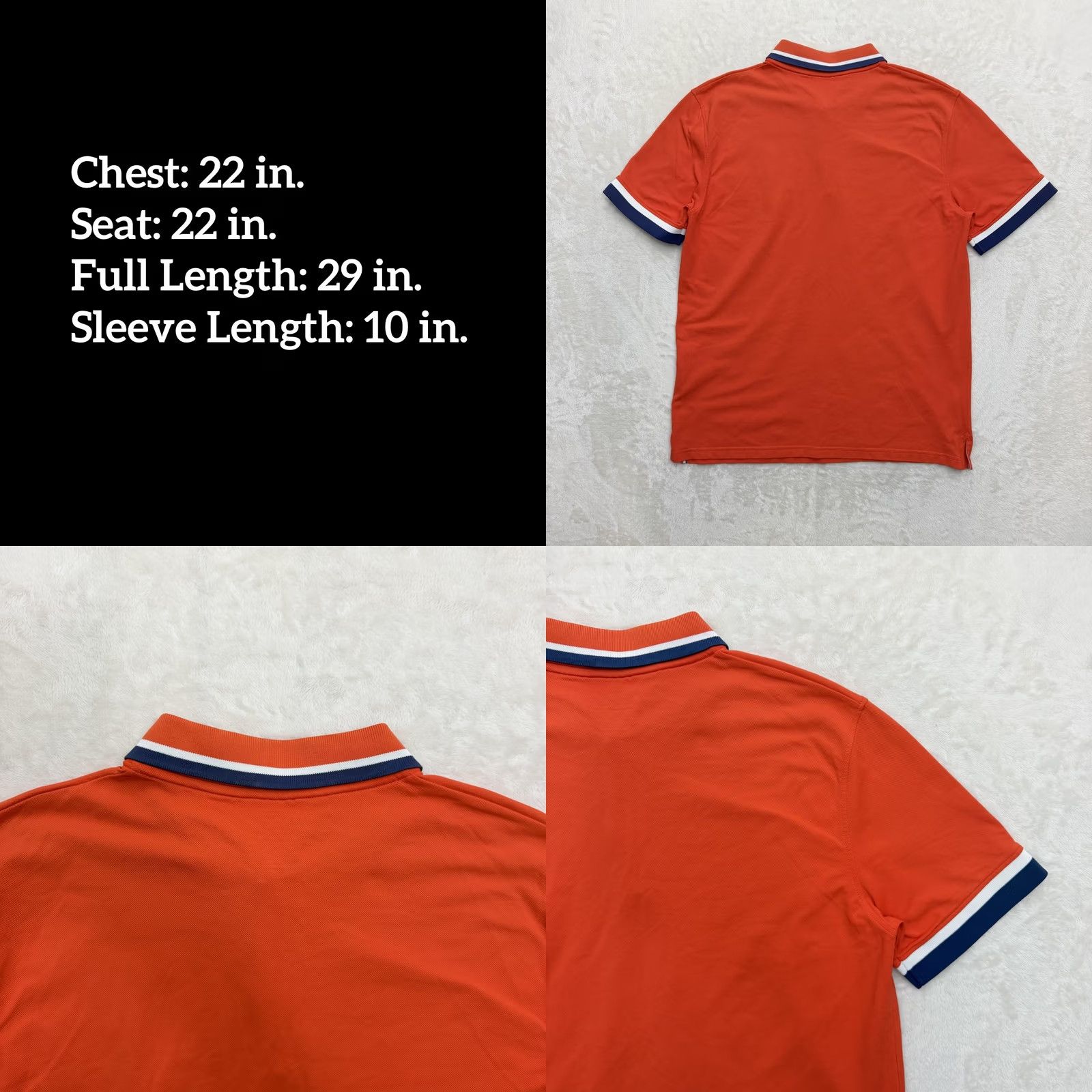 BMW BMW Golfsport Polo Shirt Mens XL Orange Golf Striped Collar Logo Performance Size US XL / EU 56 / 4 - 8 Thumbnail