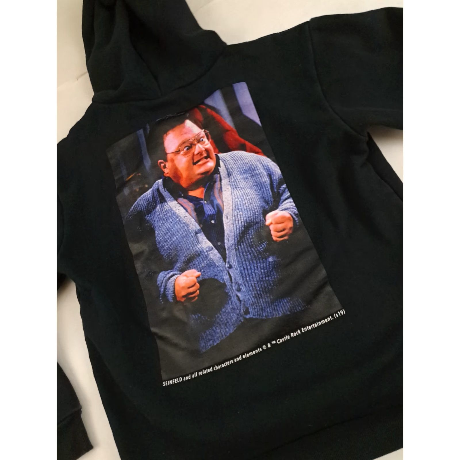 Vintage VINTAGE Seinfeld Hoodie Newman Character Medium Unisex Adults Black Pullover M Size Seinfeld Brand Mens Womens Size US M / EU 48-50 / 2 - 3 Thumbnail