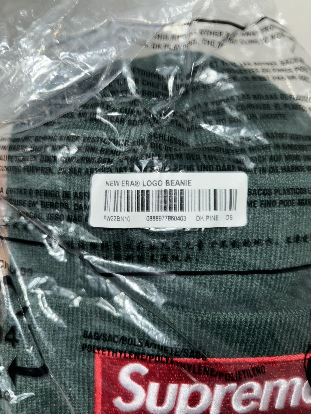New Era × Supreme *New* Supreme x New Era Box Logo Beanie FW22 Dark Pine Size ONE SIZE - 4 Thumbnail