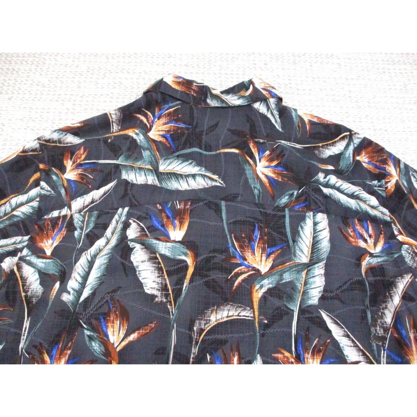 Paradise Island Shores Shirt Mens Medium Black Hawaiian Bird Of Paradise Floral Aloha Size US L / EU 52-54 / 3 - 7 Thumbnail