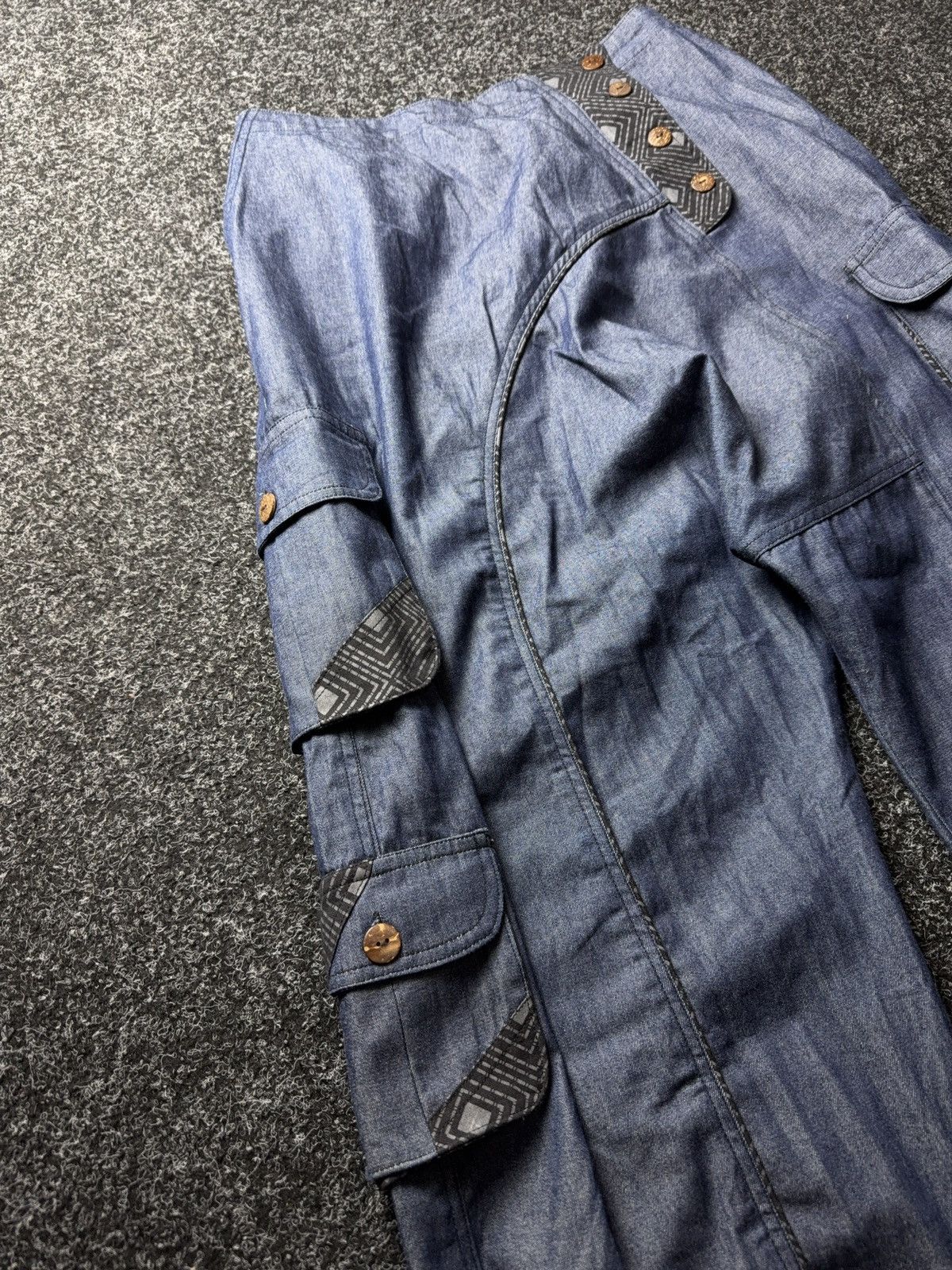 Avant Garde Japanese Denim Cargo Utility Asymmetric Pants