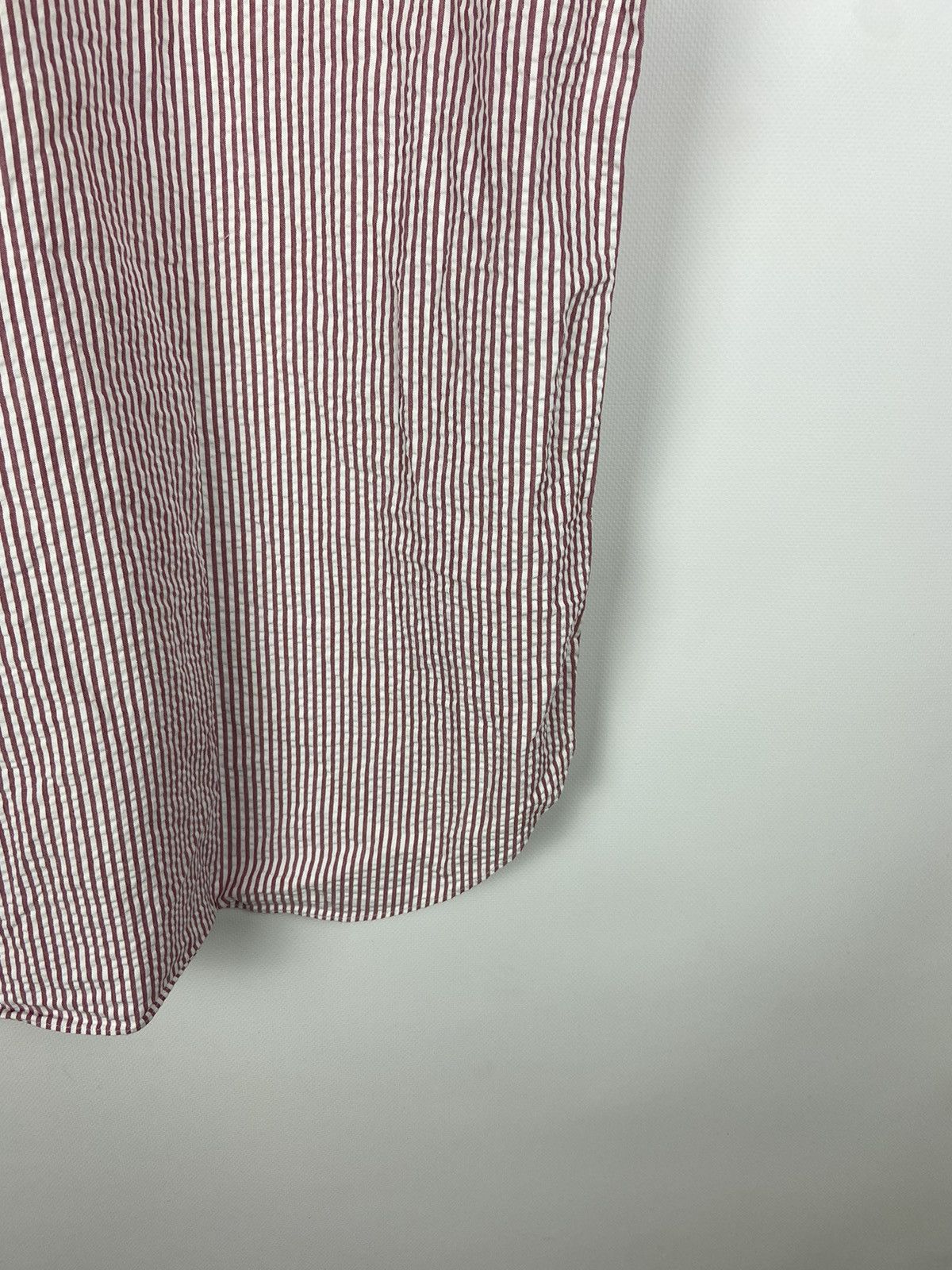 Brioni × Designer Brioni Striped Mens Shirt White Pink Short Sleeve Luxury Size US XL / EU 56 / 4 - 16 Thumbnail