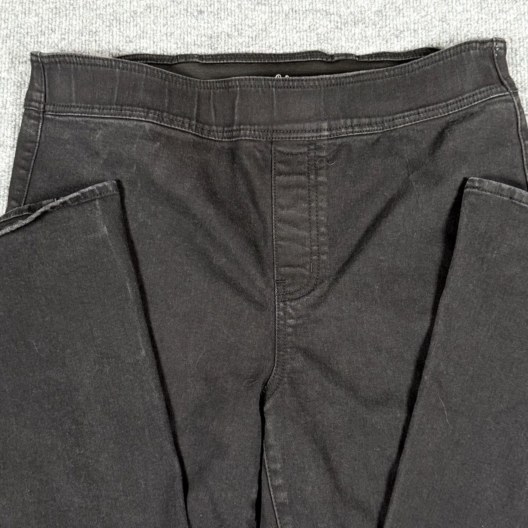 Vintage Terra & Sky 16W Black Casual Pants Pull On Flared Leg Stretch Comfortable Minimalist Womens Size 38" / US 16 / IT 52 - 2 Thumbnail