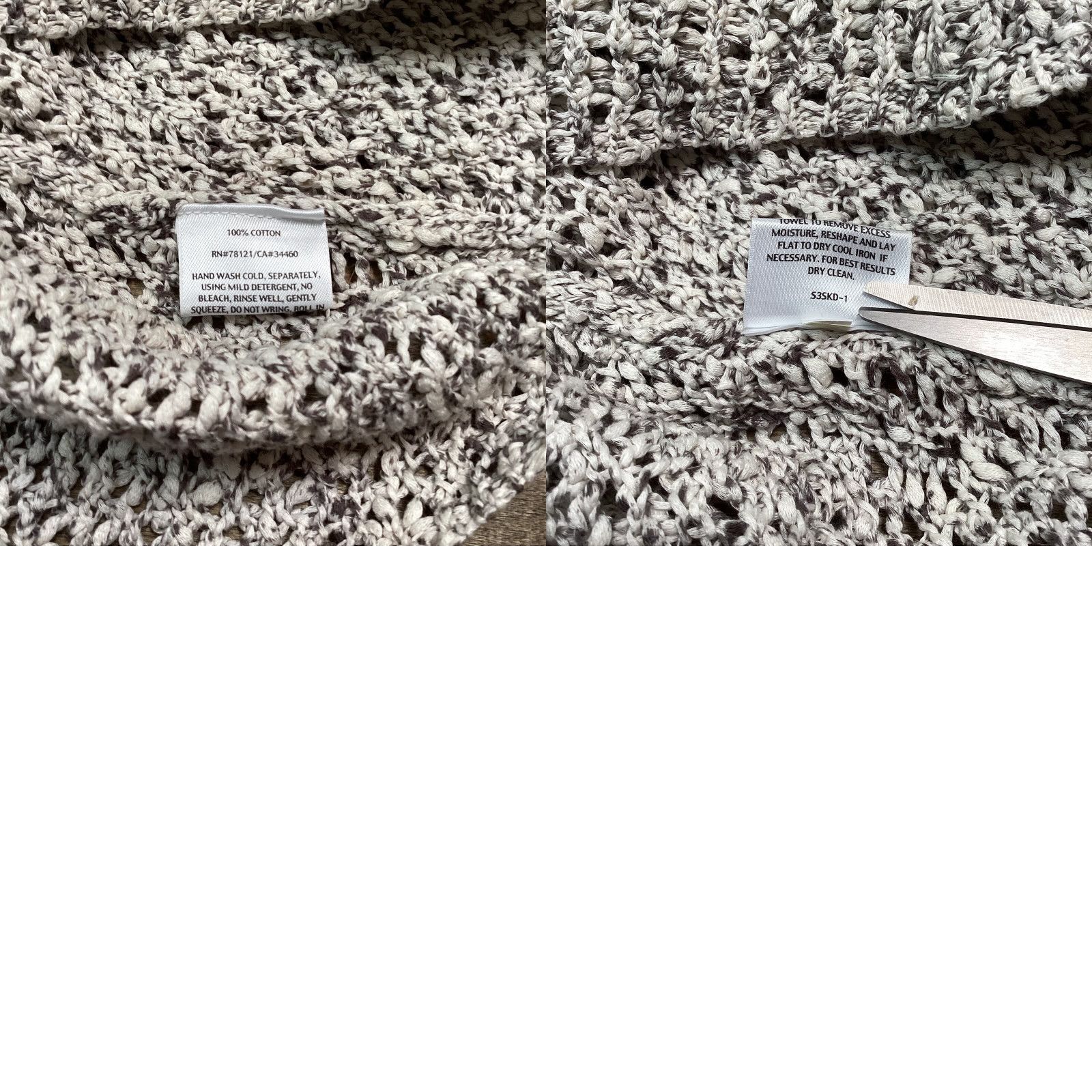 Eileen Fisher VINTAGE Eileen Fisher Sweater Women Petite L Gray 100% Cotton Loose Knit Long Sleeve Pullover with Pockets Size L / US 10 / IT 46 - 8 Thumbnail