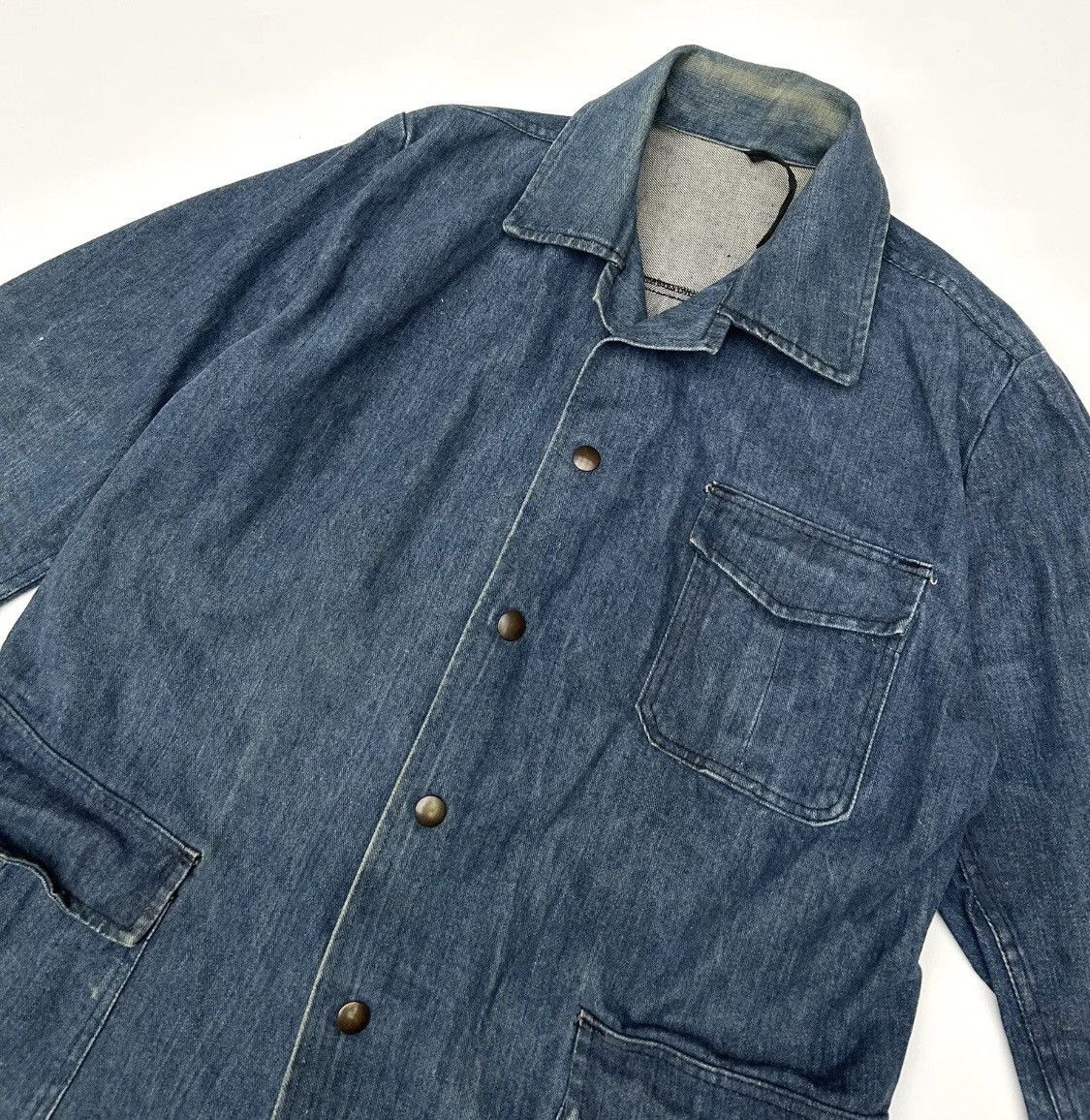 Nigel Cabourn × Vintage 60’s Lybro of Liverpool Coverall Denim Jacket Pre-Cabourn Size US L / EU 52-54 / 3 - 3 Thumbnail