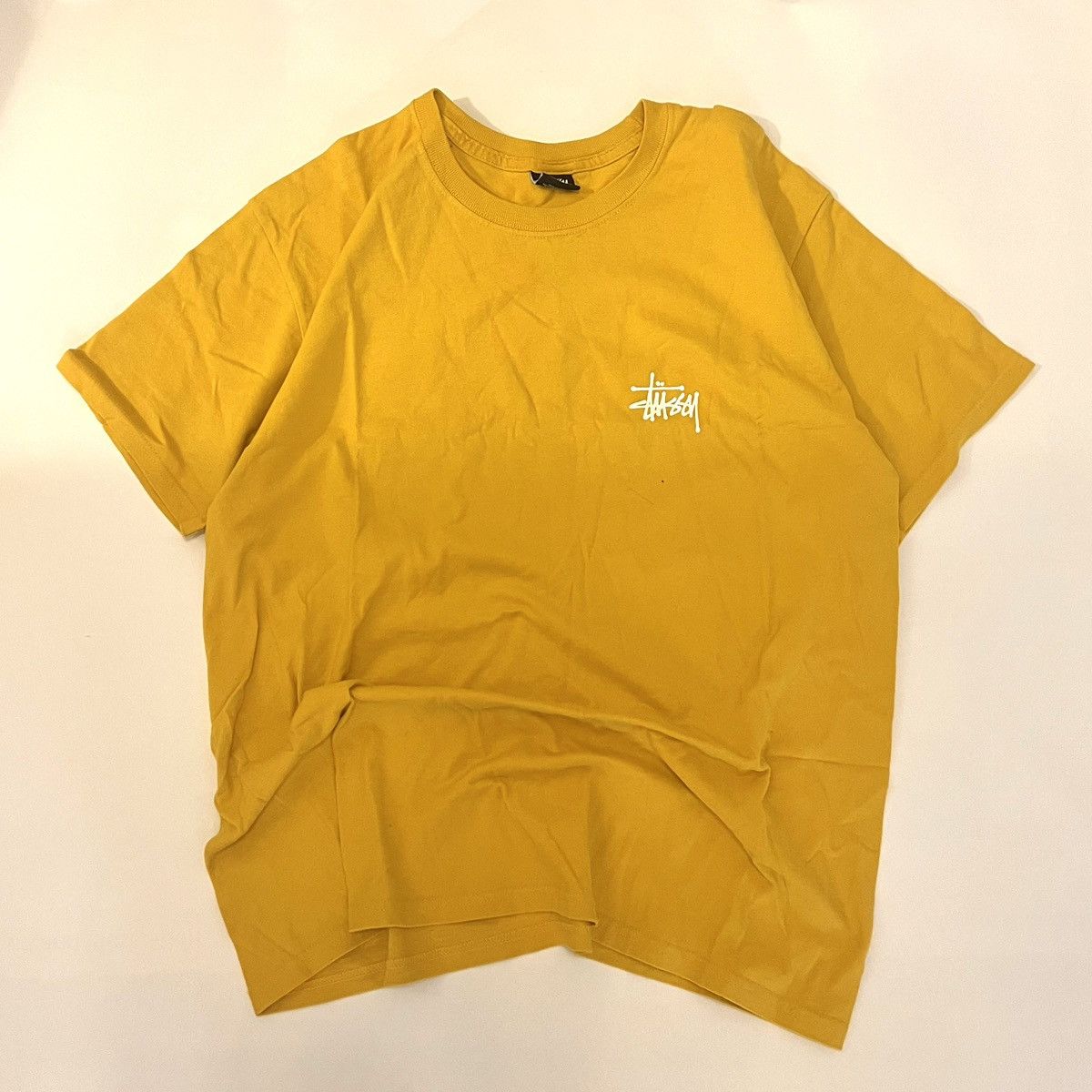 Stussy STUSSY JAPAN Men's T-Shirt Size L Mustard 100% Cotton Size US L / EU 52-54 / 3 - 2 Thumbnail