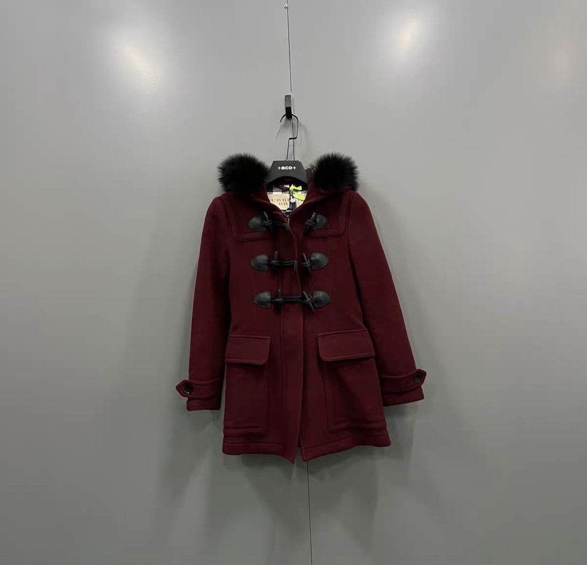 Burberry Burberry Burgundy Toggle Coat J41 Size XS / US 0-2 / IT 36-38 - 1 Thumbnail