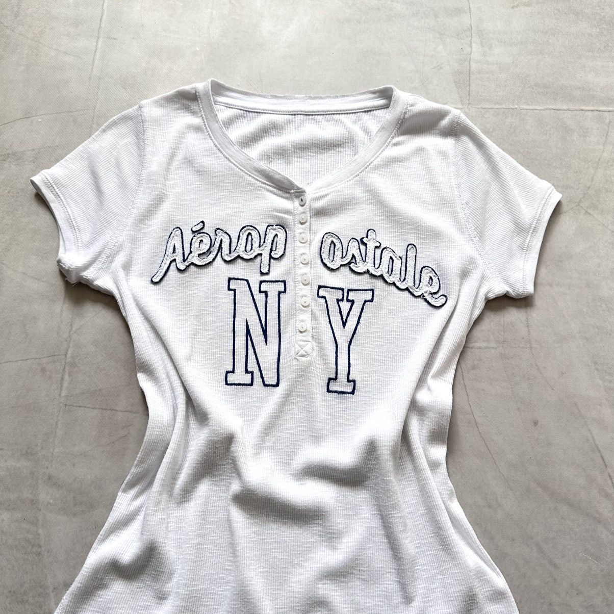 Hysteric Glamour × Undercover 00s Aeropostale NY Aero Vintage Ribbed T Shirt Abercrombie Size L / US 10 / IT 46 - 2 Thumbnail