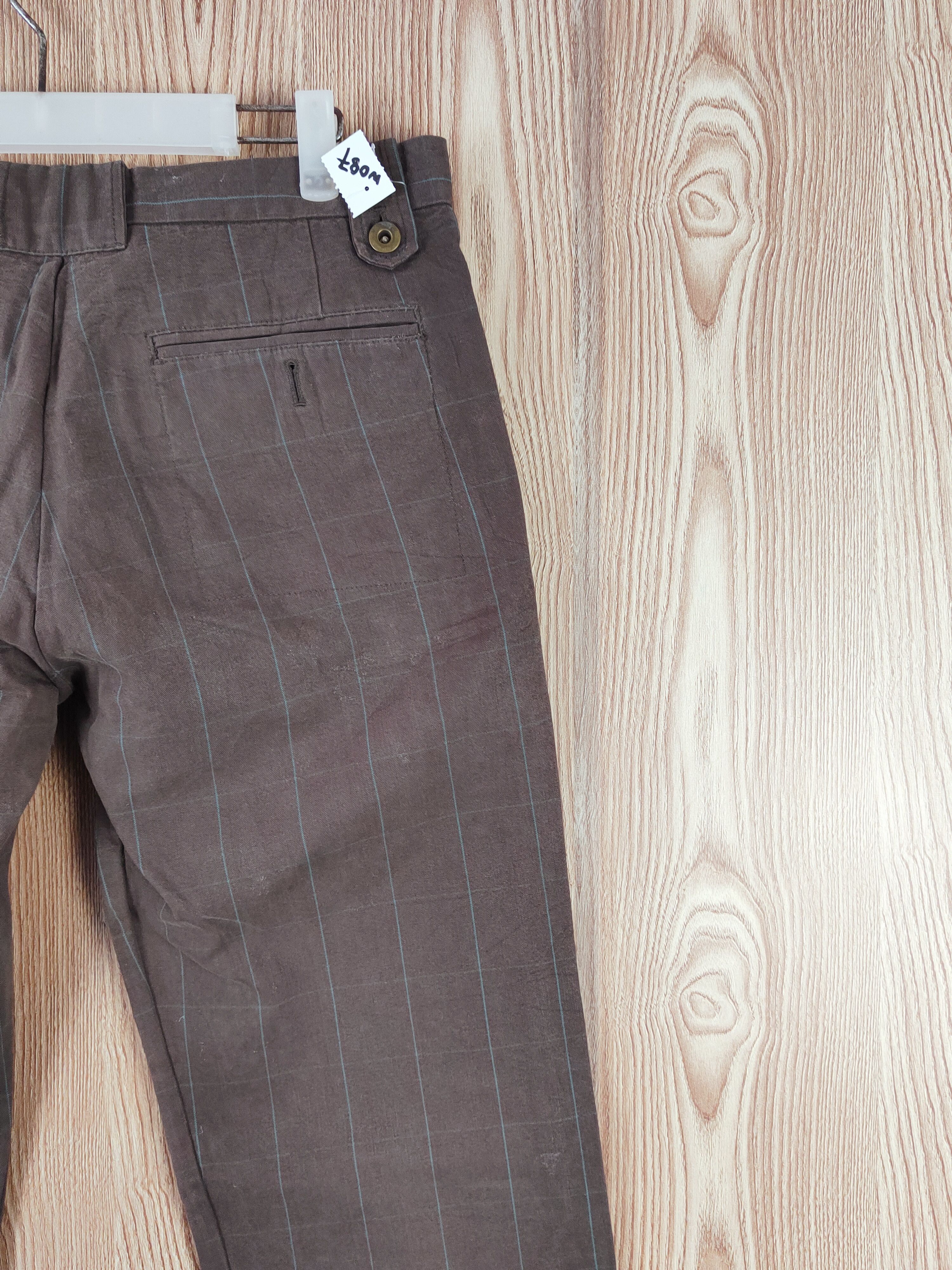 Japanese Brand × OVER THE STRiPES × Vintage Rna Dark Brown Faded stripe vintage Casual Pants #W087 Size 31" - 10 Thumbnail