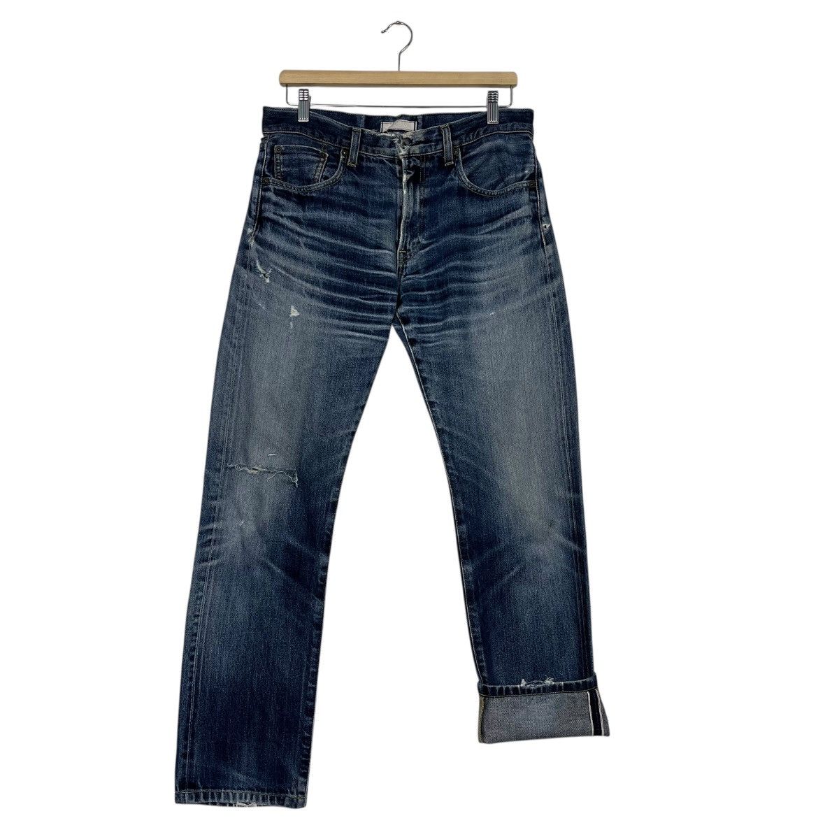 Japanese Brand Vintage Japanese Designer Selvedge Distressed Denim Jeans Size US 31 - 11 Thumbnail