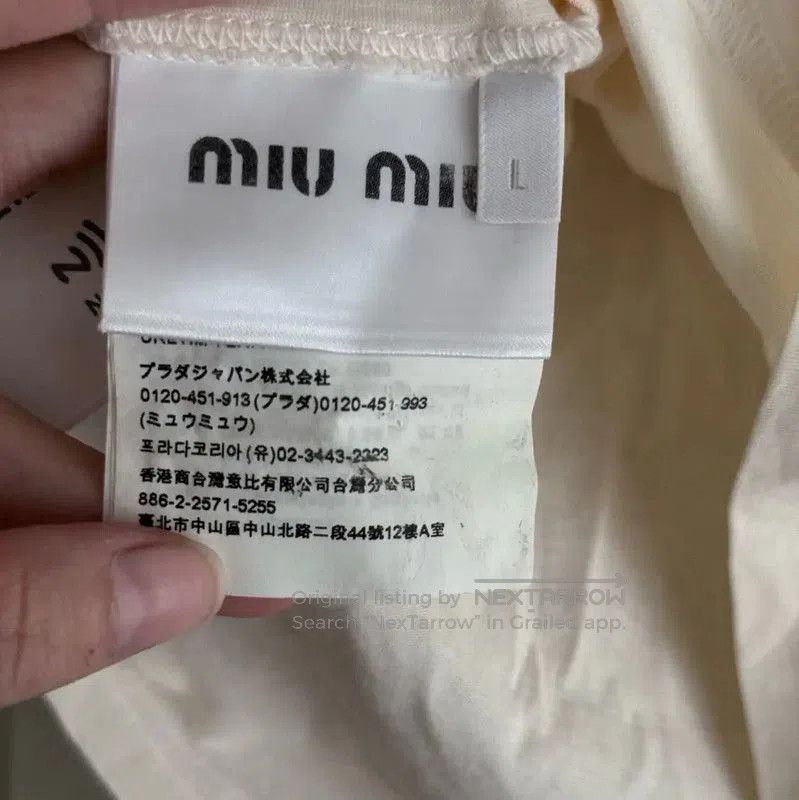 Miu Miu Miu Miu White Women's T-Shirt Size L . Size L / US 10 / IT 46 - 5 Thumbnail