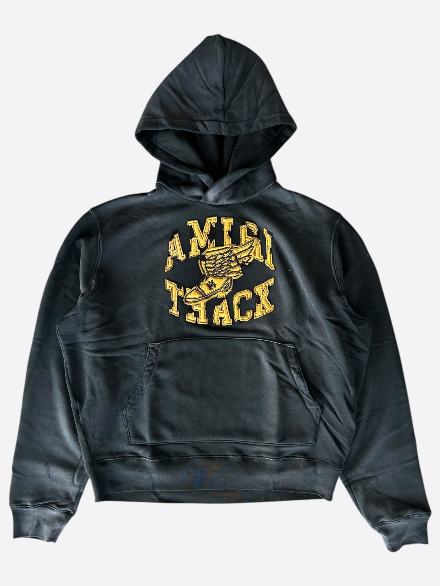 Amiri Amiri Black & Yellow Track Logo Hoodie Size US L / EU 52-54 / 3 - 1 Thumbnail