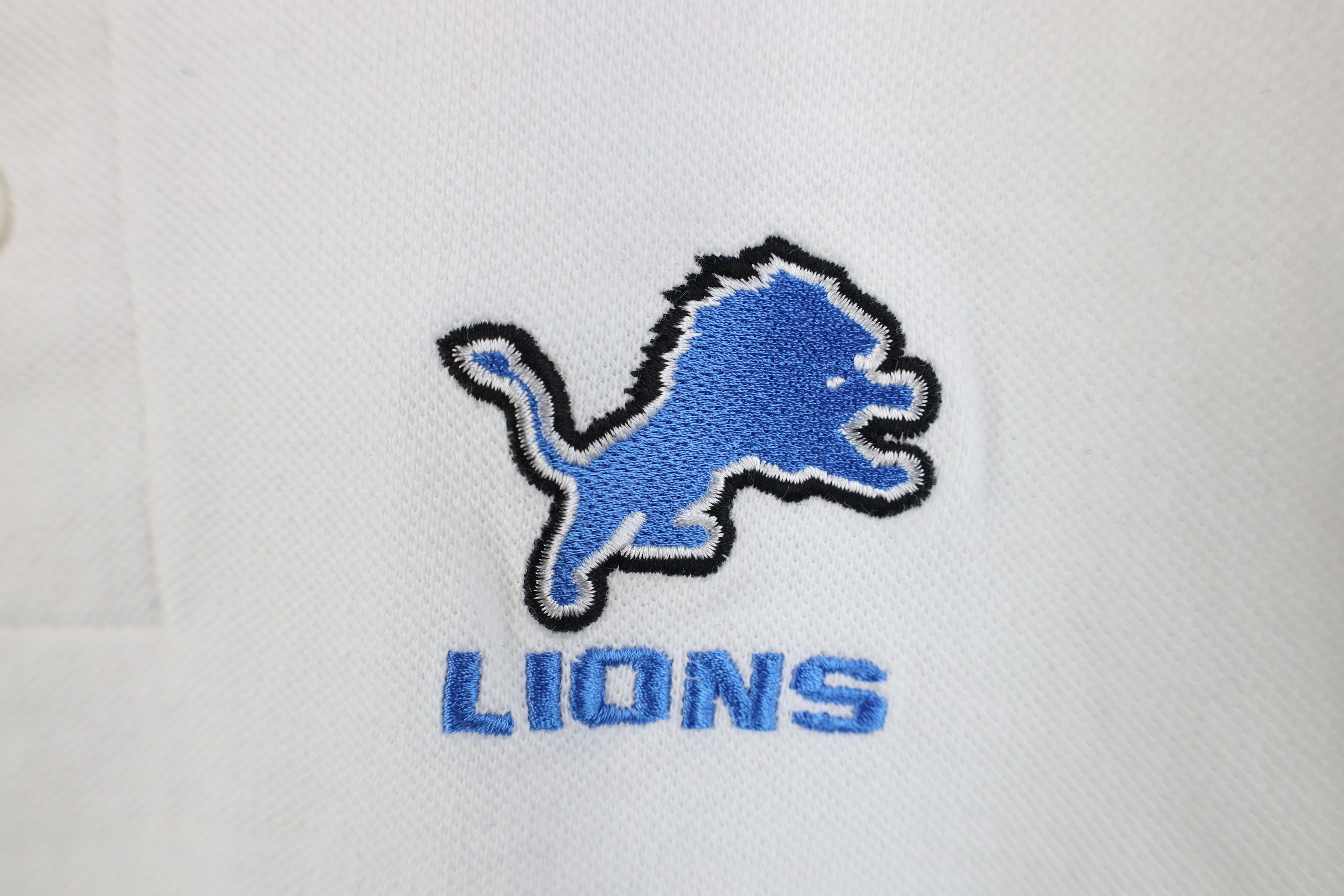 Vintage Vintage NFL Detroit Lions Football Golf Polo Shirt White Size US L / EU 52-54 / 3 - 4 Thumbnail