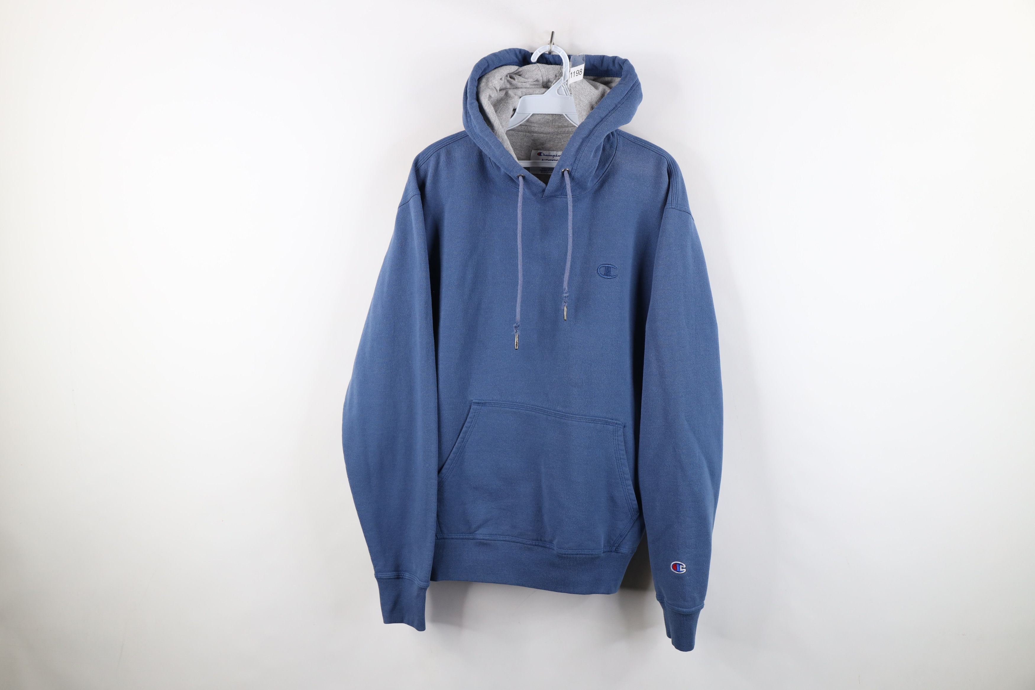 Champion Vintage Champion Faded Monochrome Hoodie Sweatshirt Blue Size US M / EU 48-50 / 2 - 1 Thumbnail