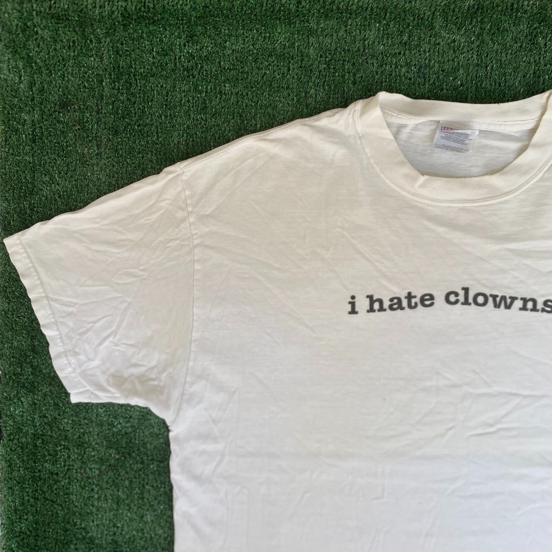 Hanes Vintage Y2K Hate Clowns Shirt Funny Ironic Punk Humor Tee Size US XL / EU 56 / 4 - 2 Thumbnail