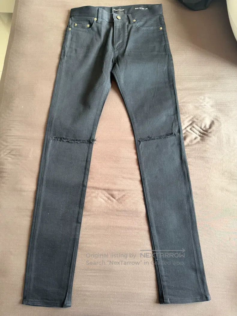 Saint Laurent Paris Saint Laurent Paris Black One-Blade Cut Denim Pants Size US 30 / EU 46 - 1 Thumbnail