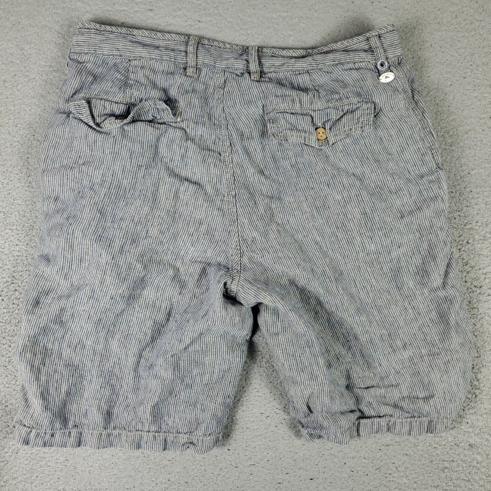 Tommy Bahama VINTAGE Tommy Bahama Shorts Mens Size 33 Casual Linen Flat Front Chino Gray Summer Size US 33 - 7 Thumbnail