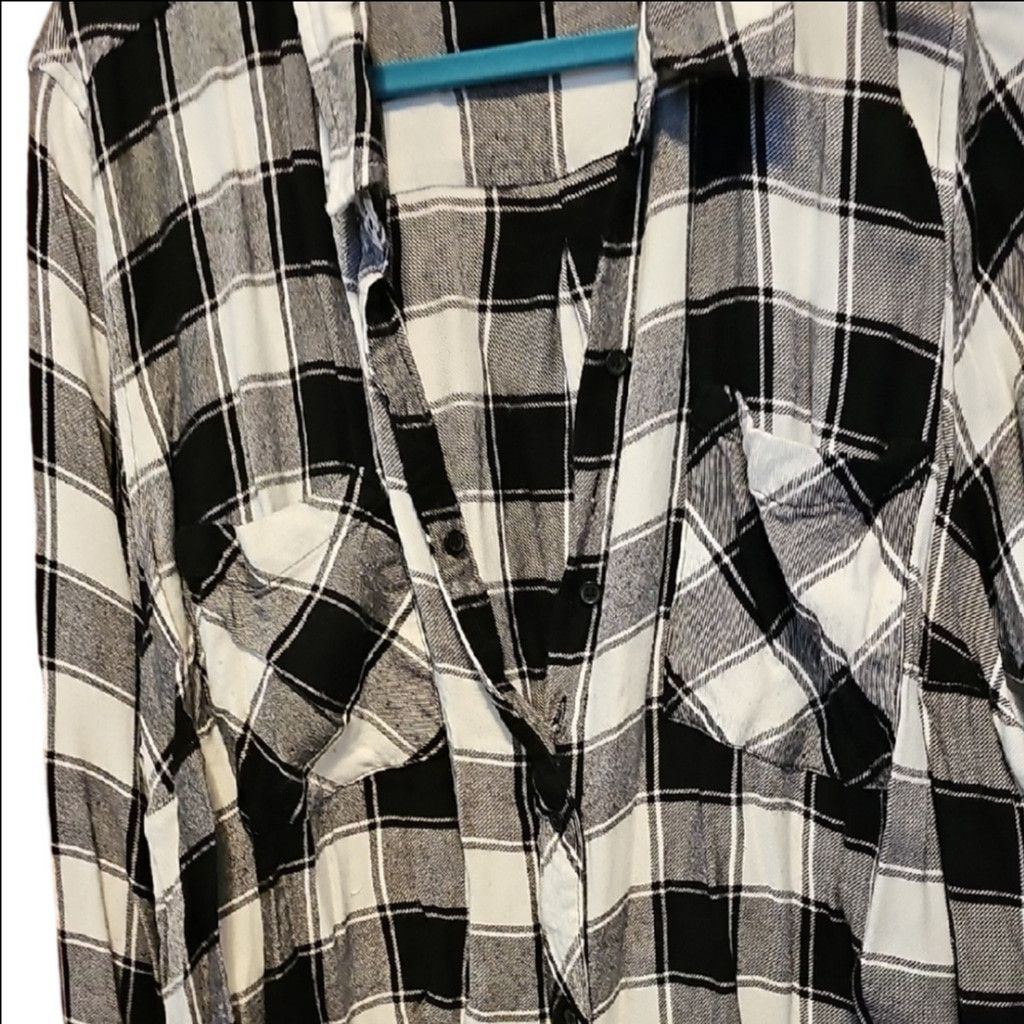 Other a.n.a Monochrome Plaid Shirt Size 3XL / US 20-22 - 4 Thumbnail