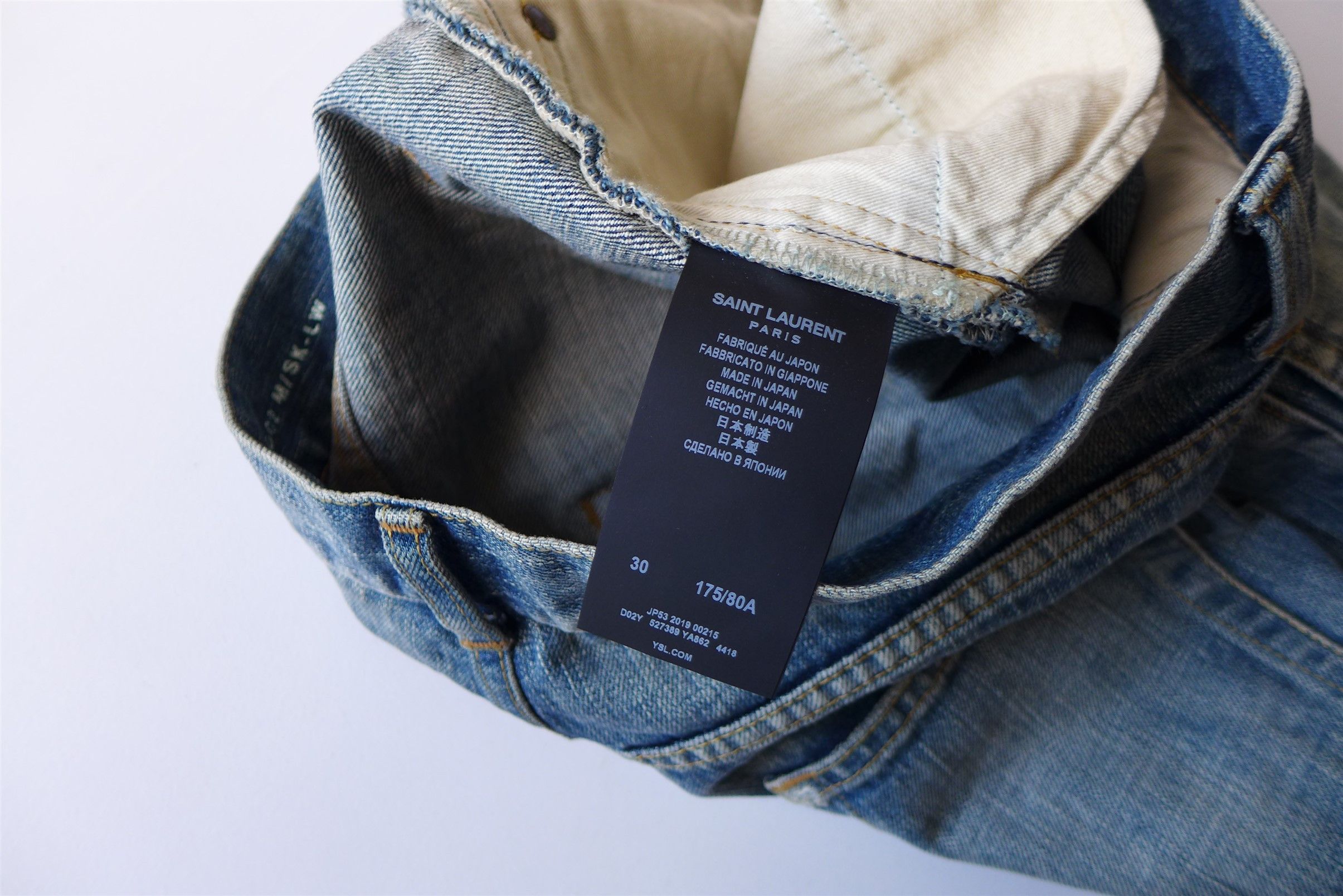 Saint Laurent Paris Saint Laurent D02 Denim Jeans - Dirty Old Vintage Blue Wash Size US 30 / EU 46 - 14 Thumbnail