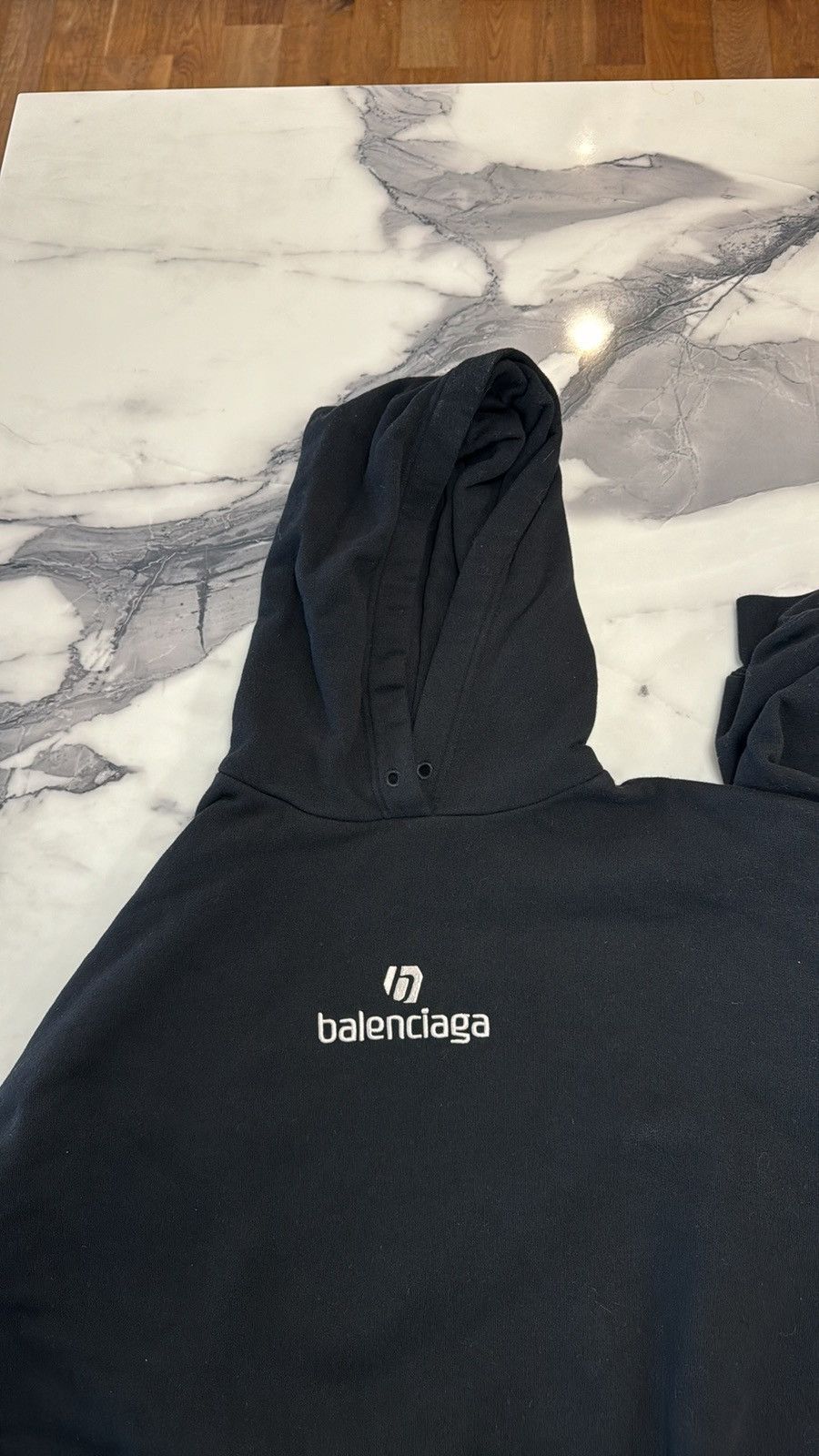 Balenciaga Balenciaga Sponsor Logo Medium Fit Hoodie, Size Small Size S / US 4 / IT 40 - 3 Thumbnail