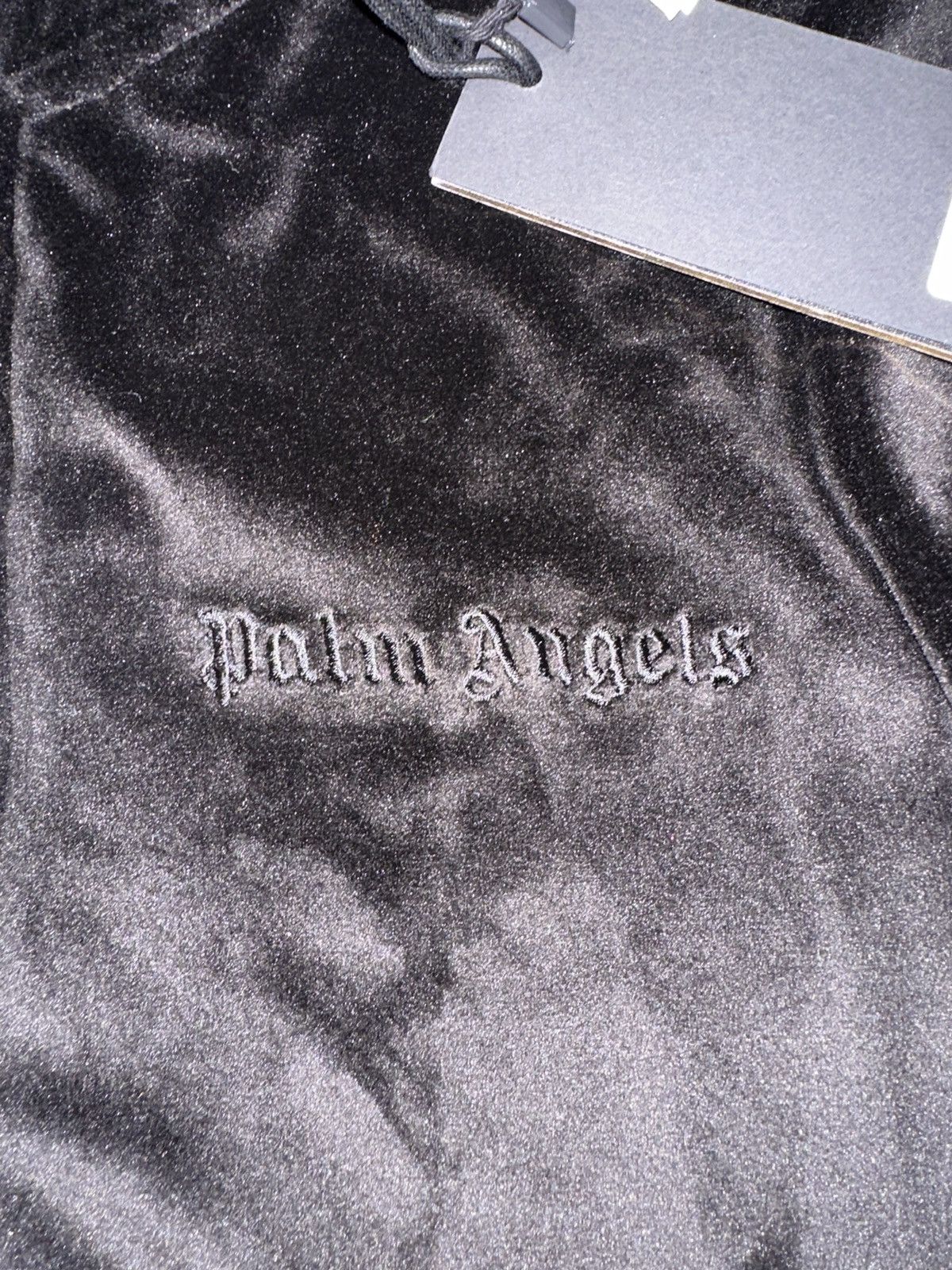 image of Palm Angels Fw22 Chenille Mini Zipped Hoodie in Black, Women's (Size Small)