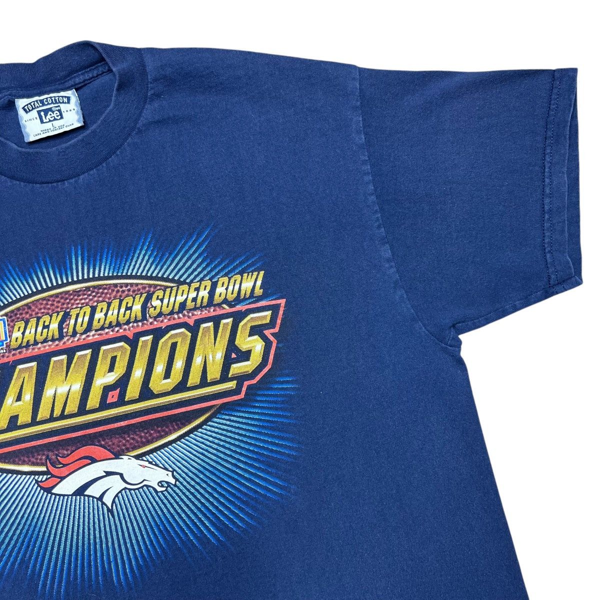 NFL × Vintage 90s NFL Denver Broncos Back To Back Super Bowl Champions Tee Size US L / EU 52-54 / 3 - 7 Thumbnail