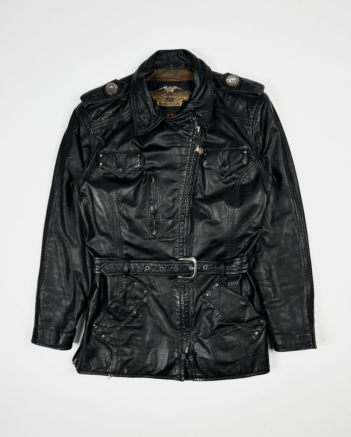 Harley Davidson × Vintage Harley Davidson vintage leather jacket Size S / US 4 / IT 40 - 1 Thumbnail
