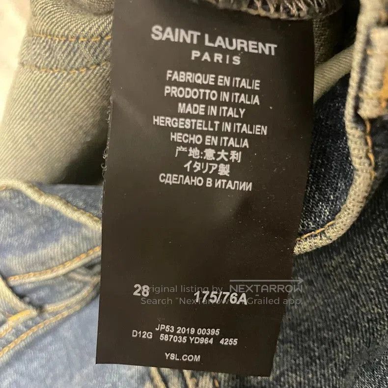 Saint Laurent Paris Saint Laurent SLP D02 Indigo Distressed Jeans. Size US 28 / EU 44 - 5 Thumbnail