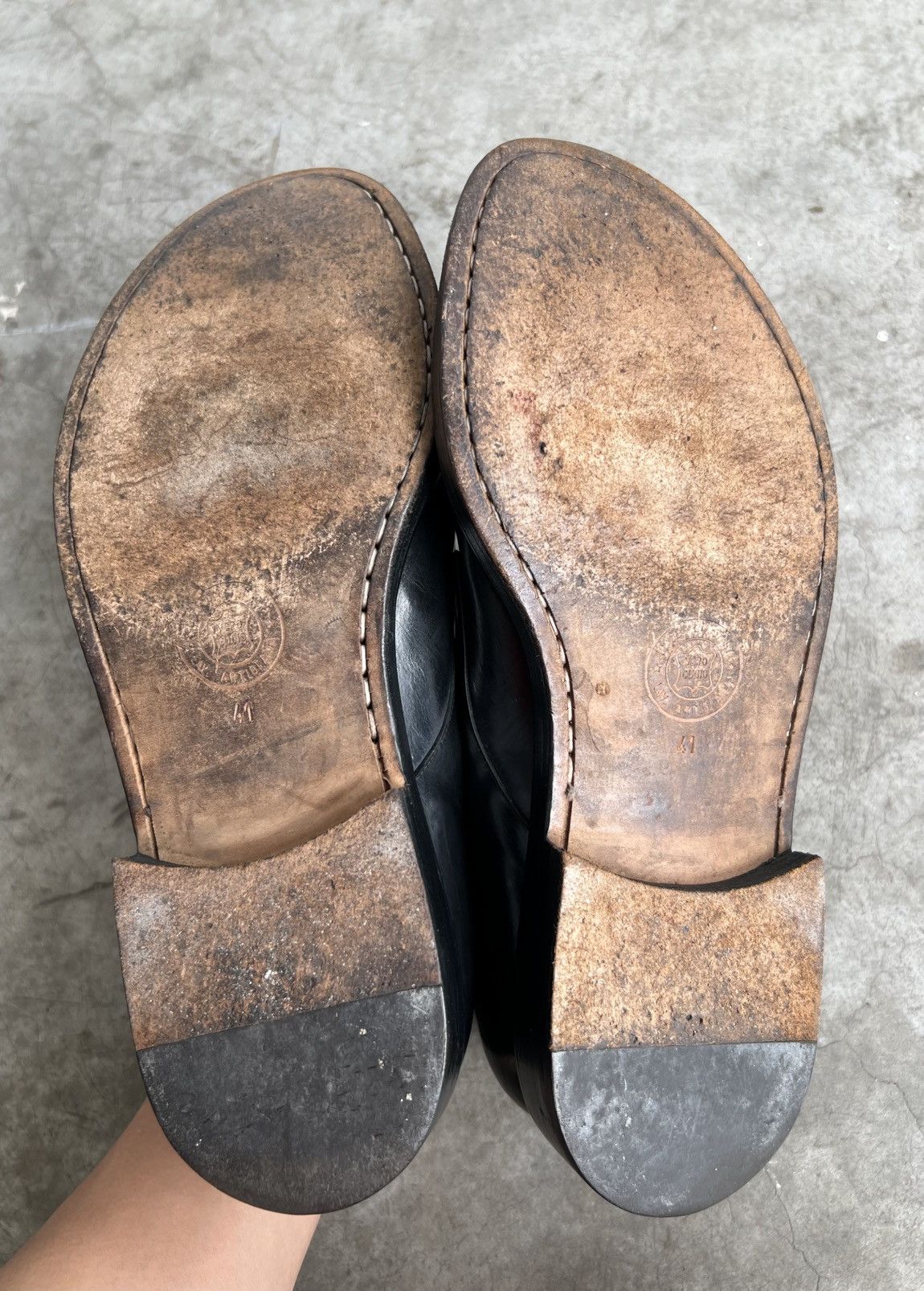 Ann Demeulemeester Ann Demeulemeester - Vitello Leather Lace Up Derby Shoes Size US 8 / EU 41 - 11 Thumbnail