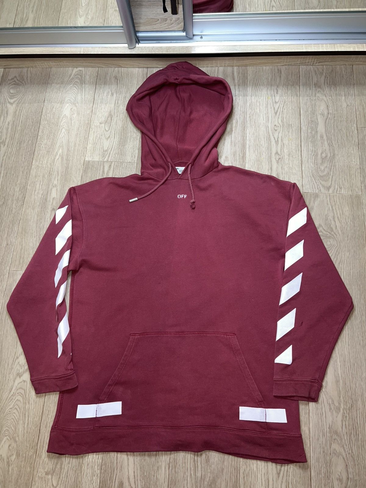 Off-White × Virgil Abloh Off-White Men's Red Diagonal Arrows Over Hoodie Size US M / EU 48-50 / 2 - 2 Thumbnail