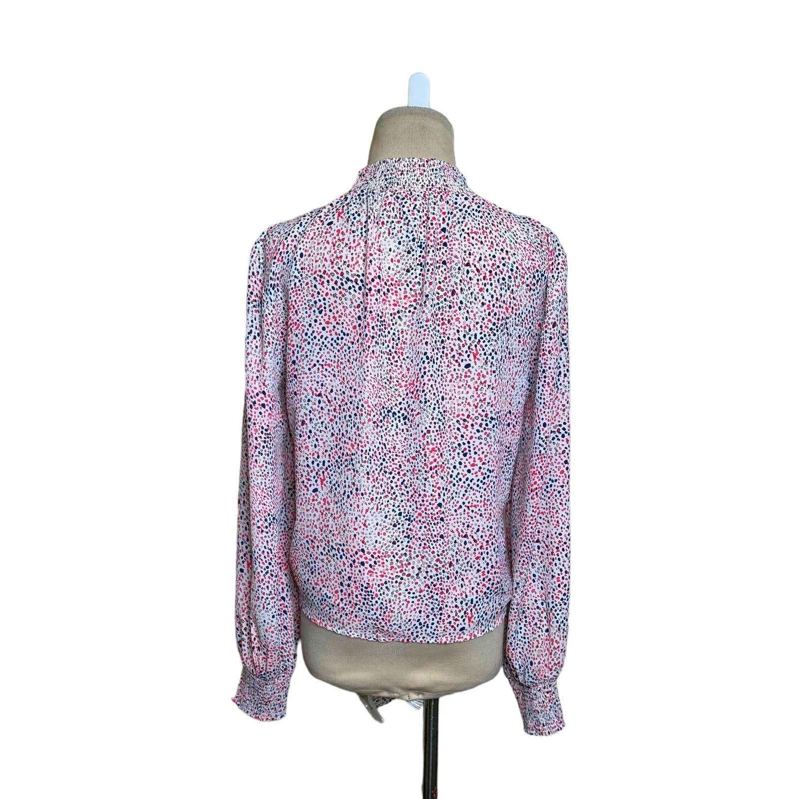 Rachel Zoe Rachel Zoe confetti print mock neck front tie blouse size XS Size XS / US 0-2 / IT 36-38 - 2 Thumbnail