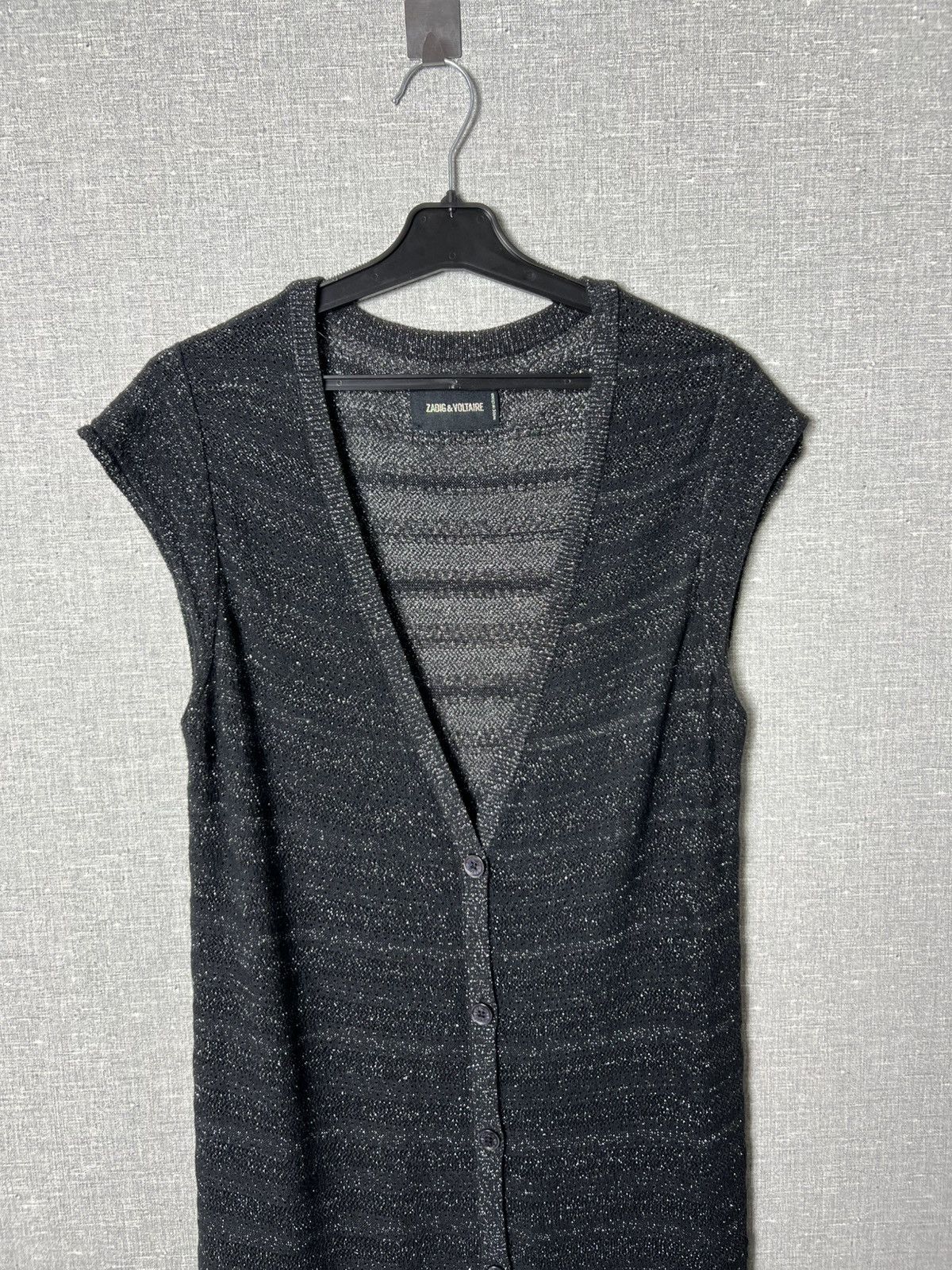 Zadig & Voltaire Zadig Voltaire Marty Pointelle Crl Long Button Cardigan Mesh Size L / US 10 / IT 46 - 2 Thumbnail