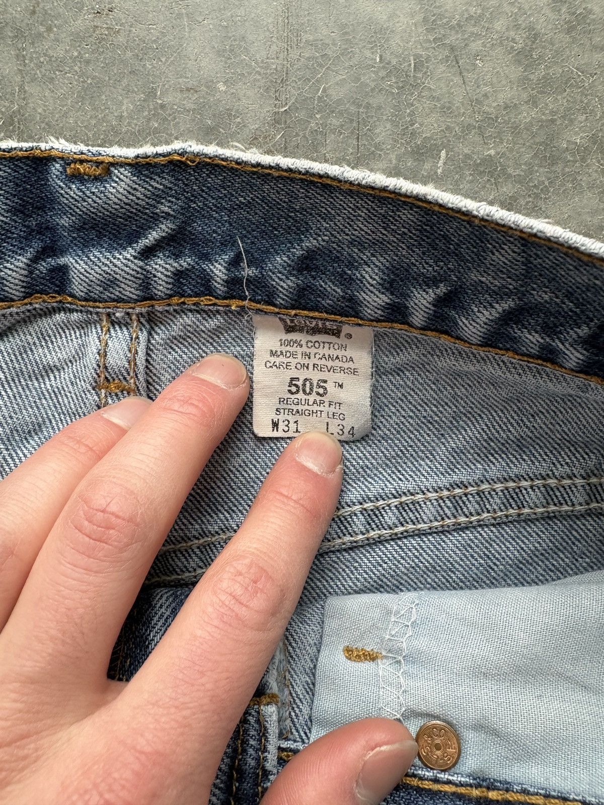 Levi's Vintage 90s Levis 505 Denim Jeans 31x34 Size US 31 - 5 Thumbnail