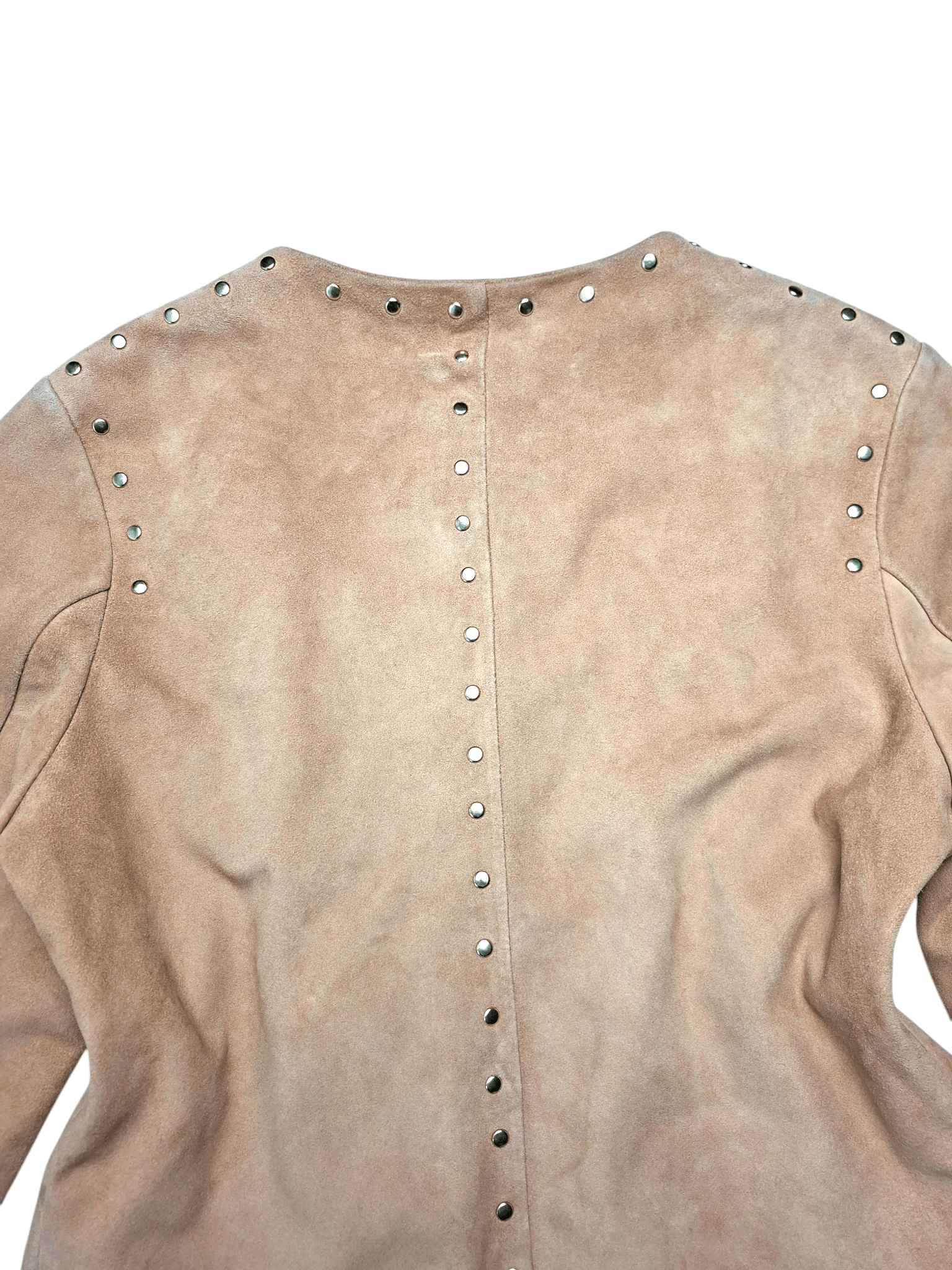 TWINSET TWIN-SET Simona Barbieri Suede Studded Jacket Tan Brown Size S / US 4 / IT 40 - 12 Thumbnail