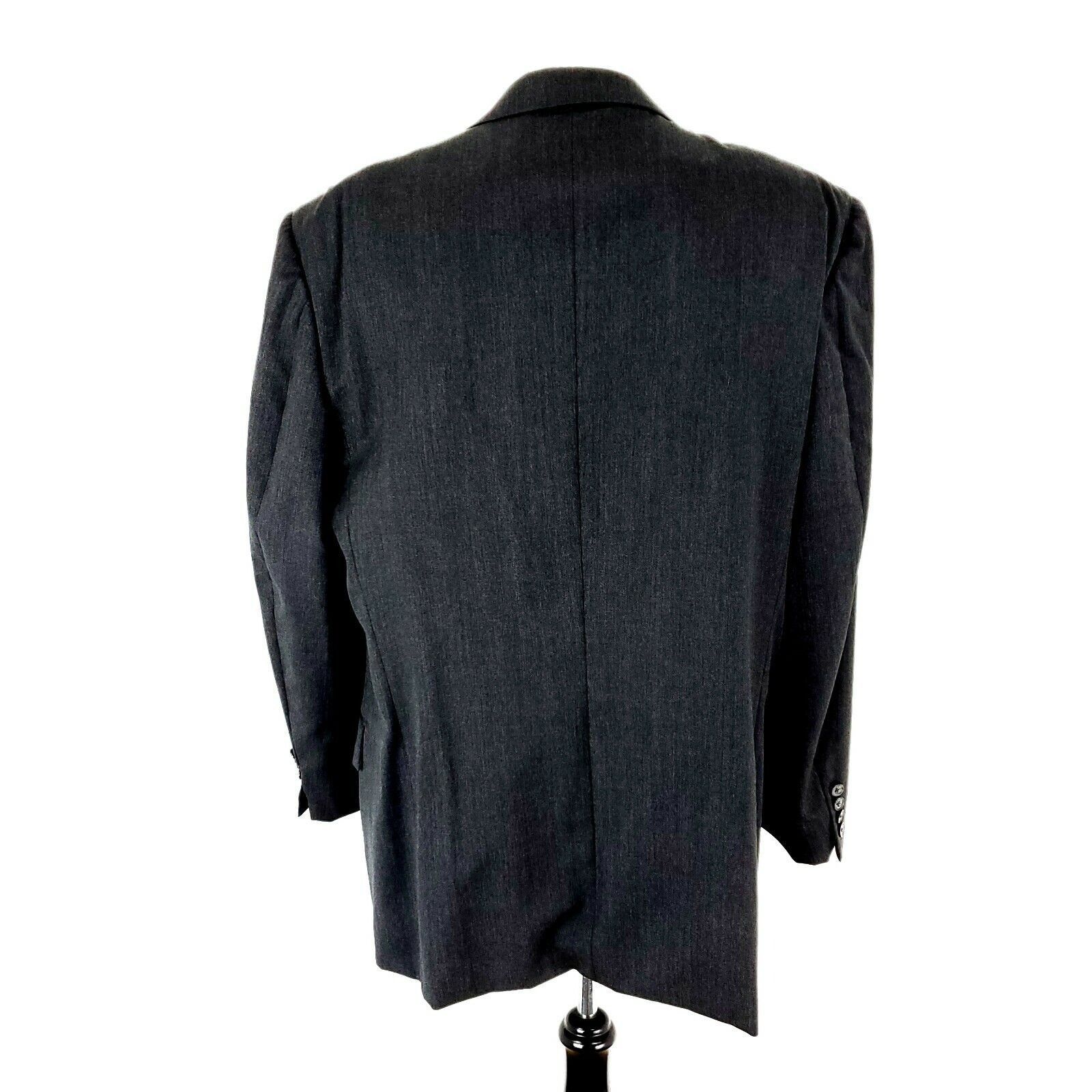Joseph Abboud Joseph Abboud Mark Shale Wool 2 Button Blazer 44L Gray Herri Size 44L - 6 Thumbnail