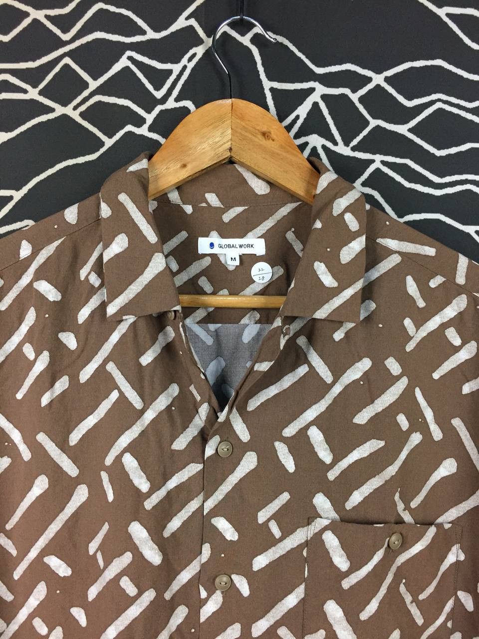 Global Work Global Work Abstract Brushstroke Rayon Camp Collar Shirt Size US M / EU 48-50 / 2 - 4 Thumbnail