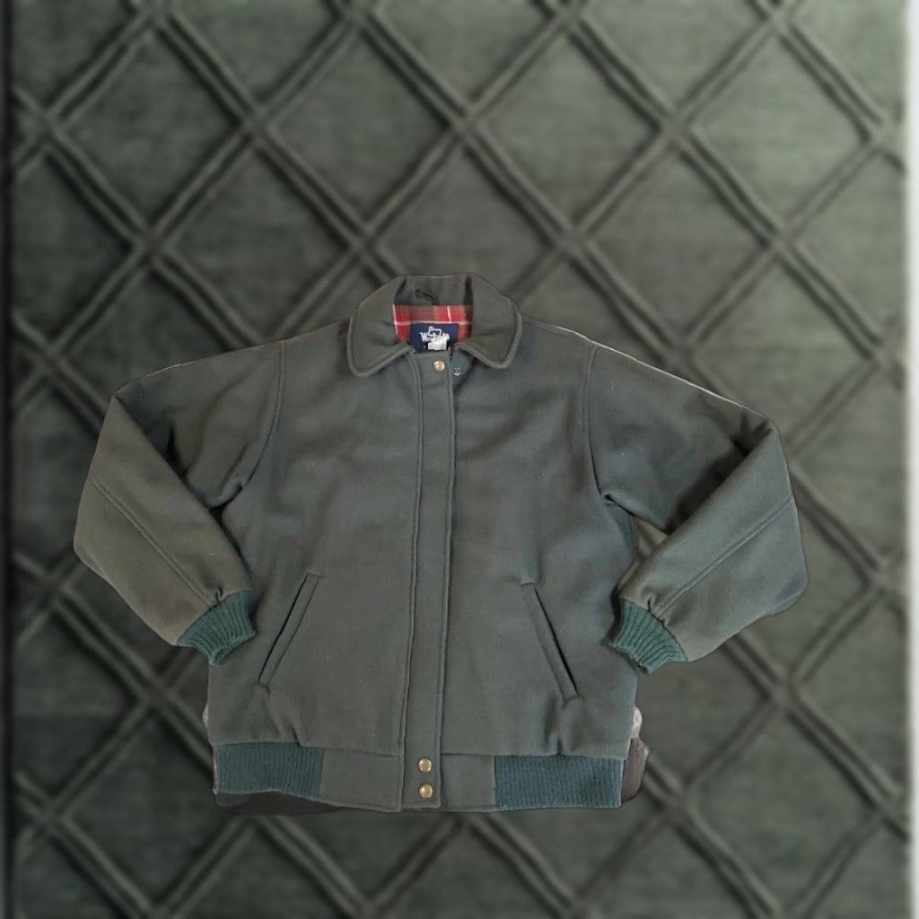Vintage VINTAGE Woolrich Bomber Jacket Mens M Green Wool Flannel Lined USA Made Size US M / EU 48-50 / 2 - 1 Thumbnail