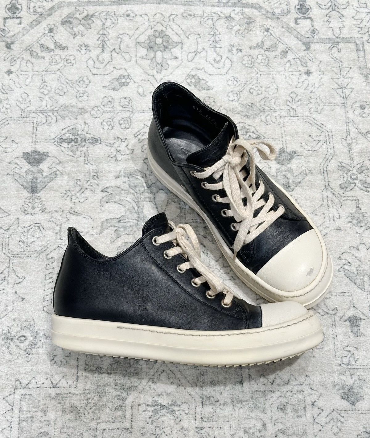 Rick Owens Rick Owens Mainline Leather Low-Top Sneakers Size US 8 / IT 38 - 3 Thumbnail
